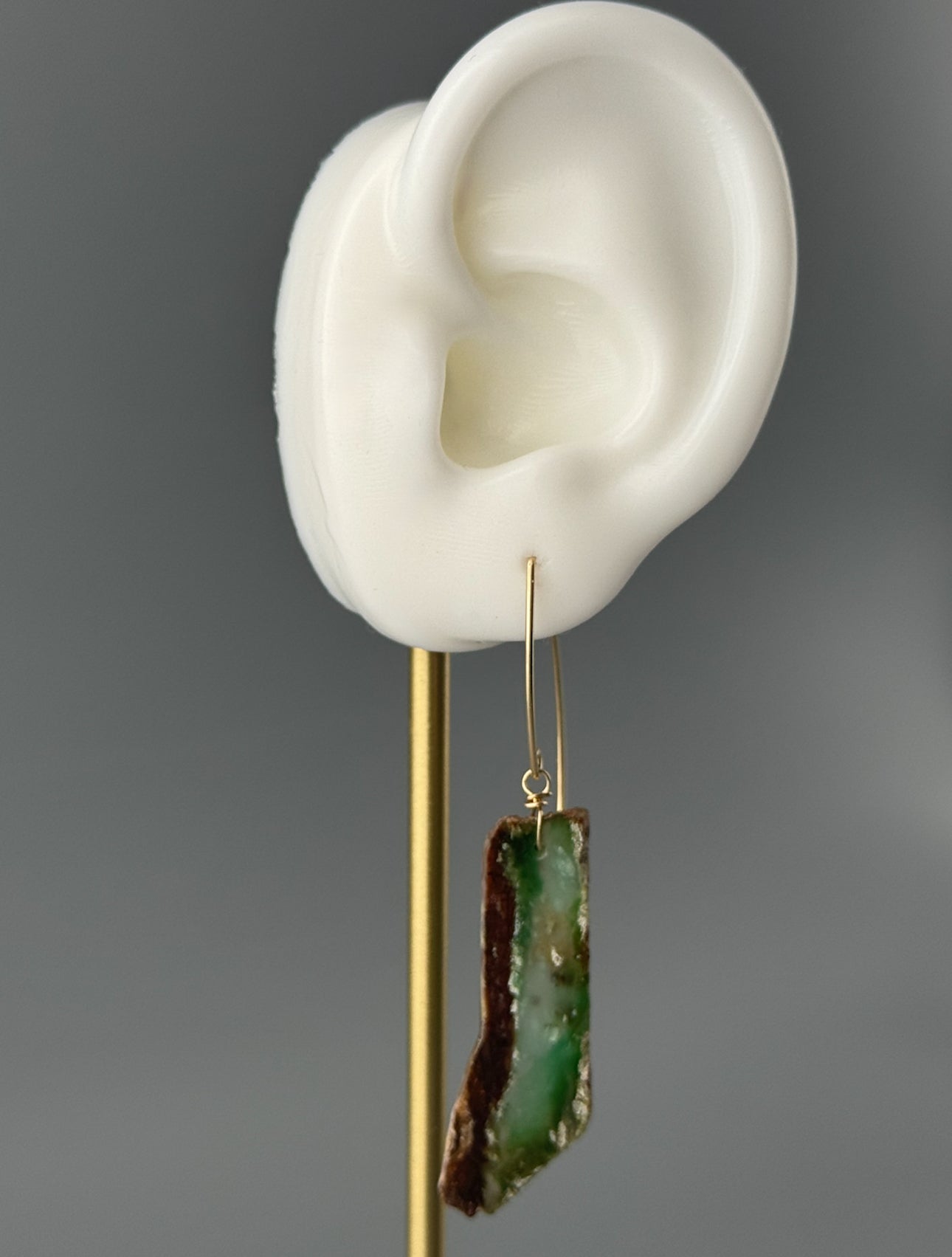 •STRAY• chrysoprase + gold earrings