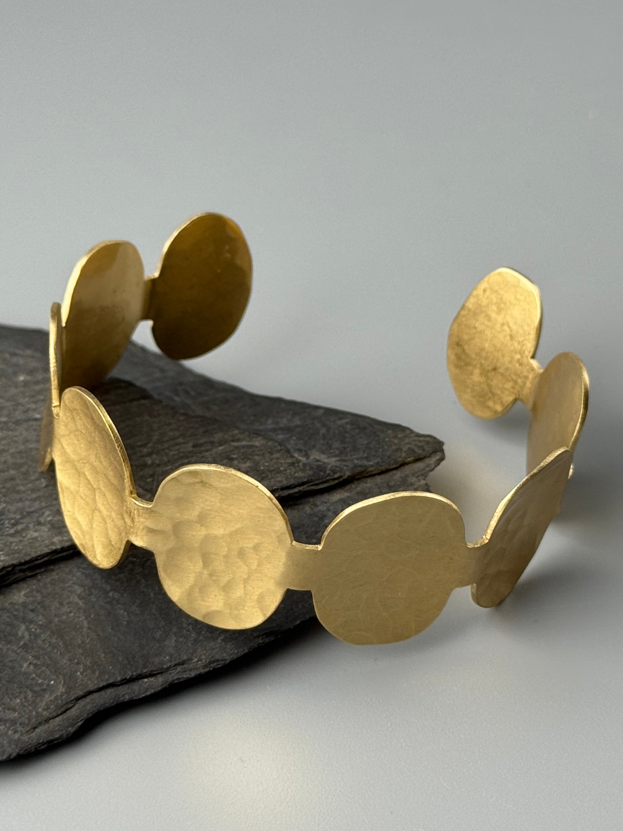 •DOTTED STRAND• brass cuff bracelet