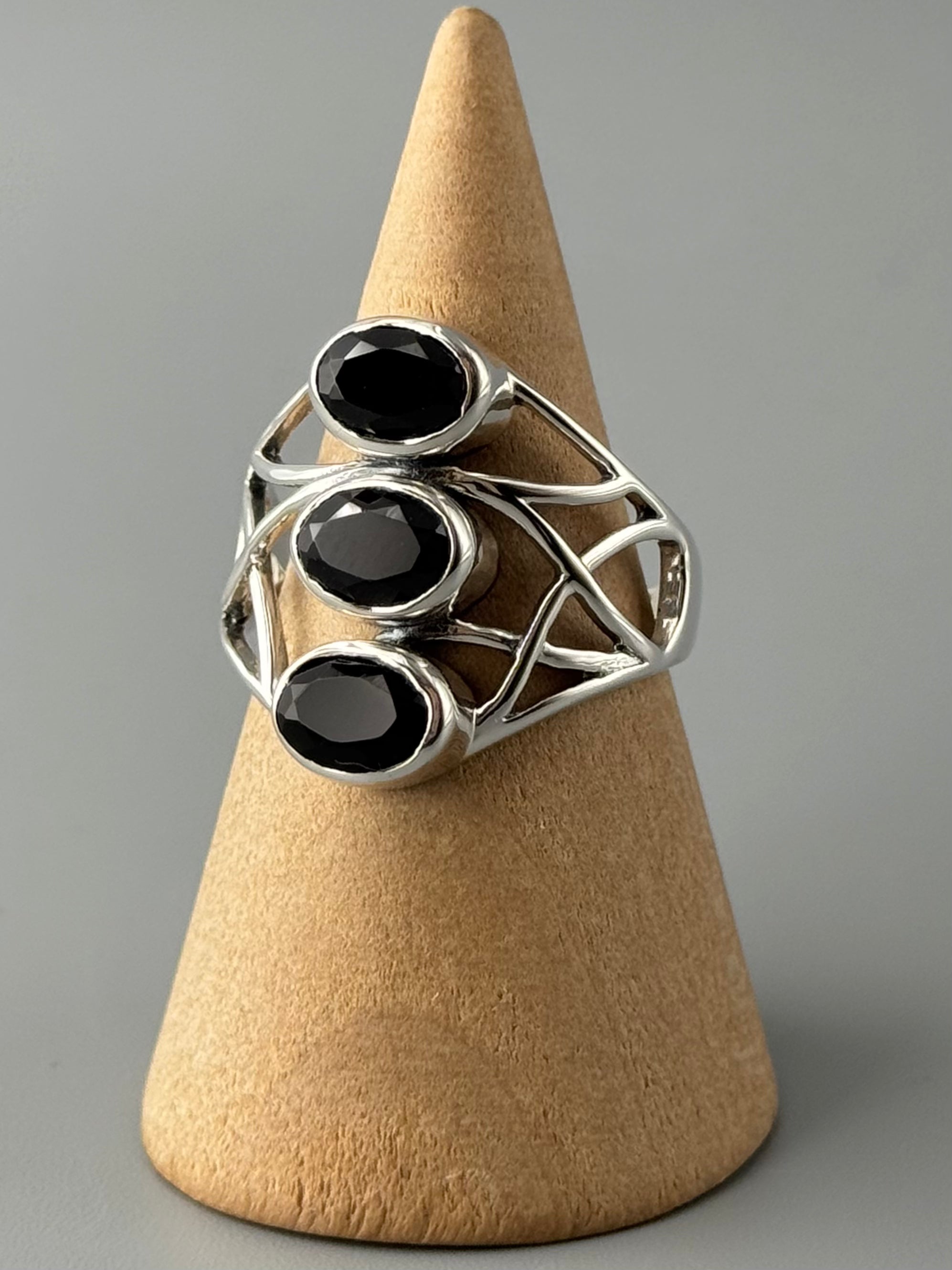 •BLACK ONYX - TENDRILS• sterling silver ring (various sizes)