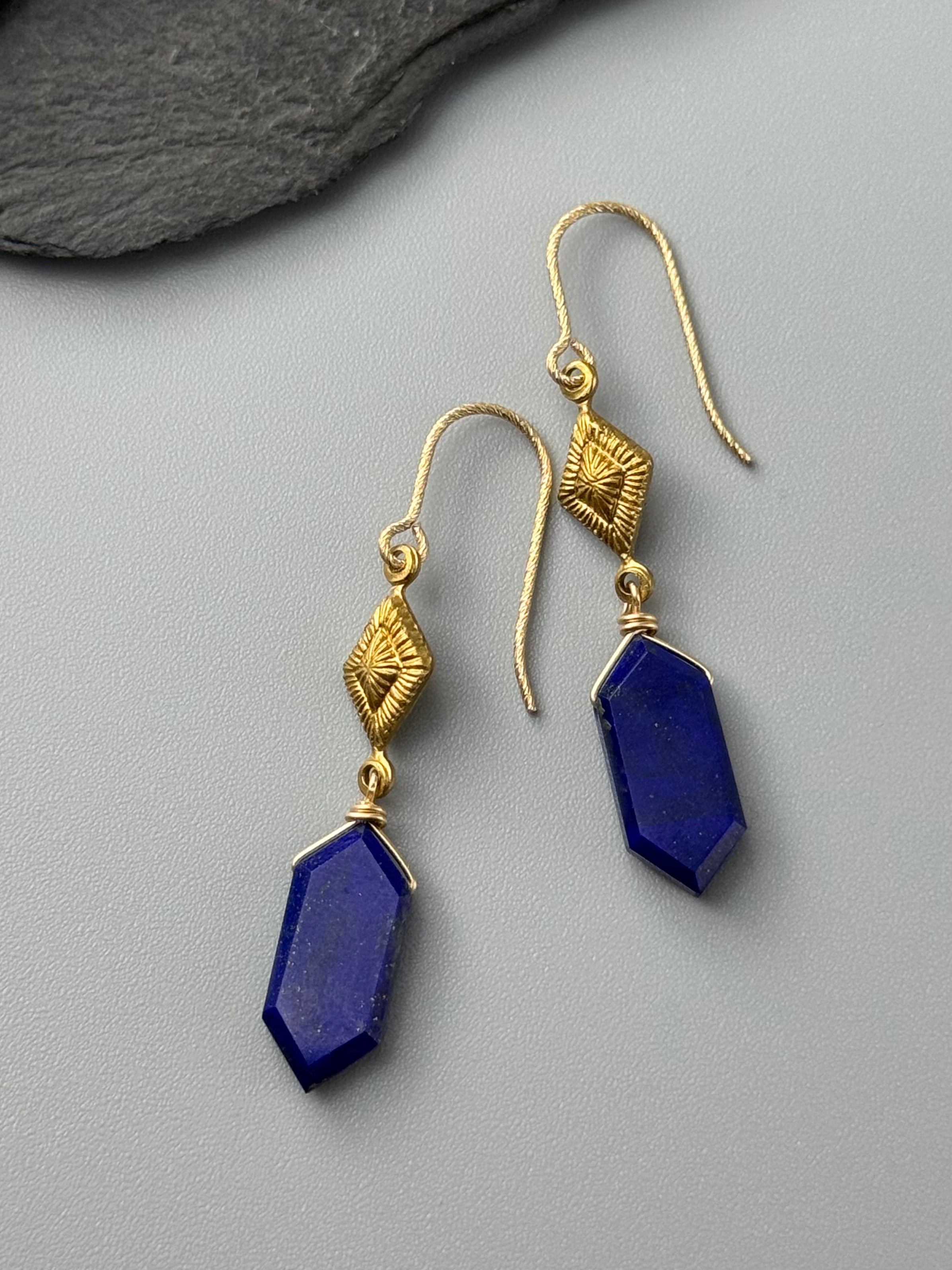 •AGATHA• lapis lazuli + gold earrings
