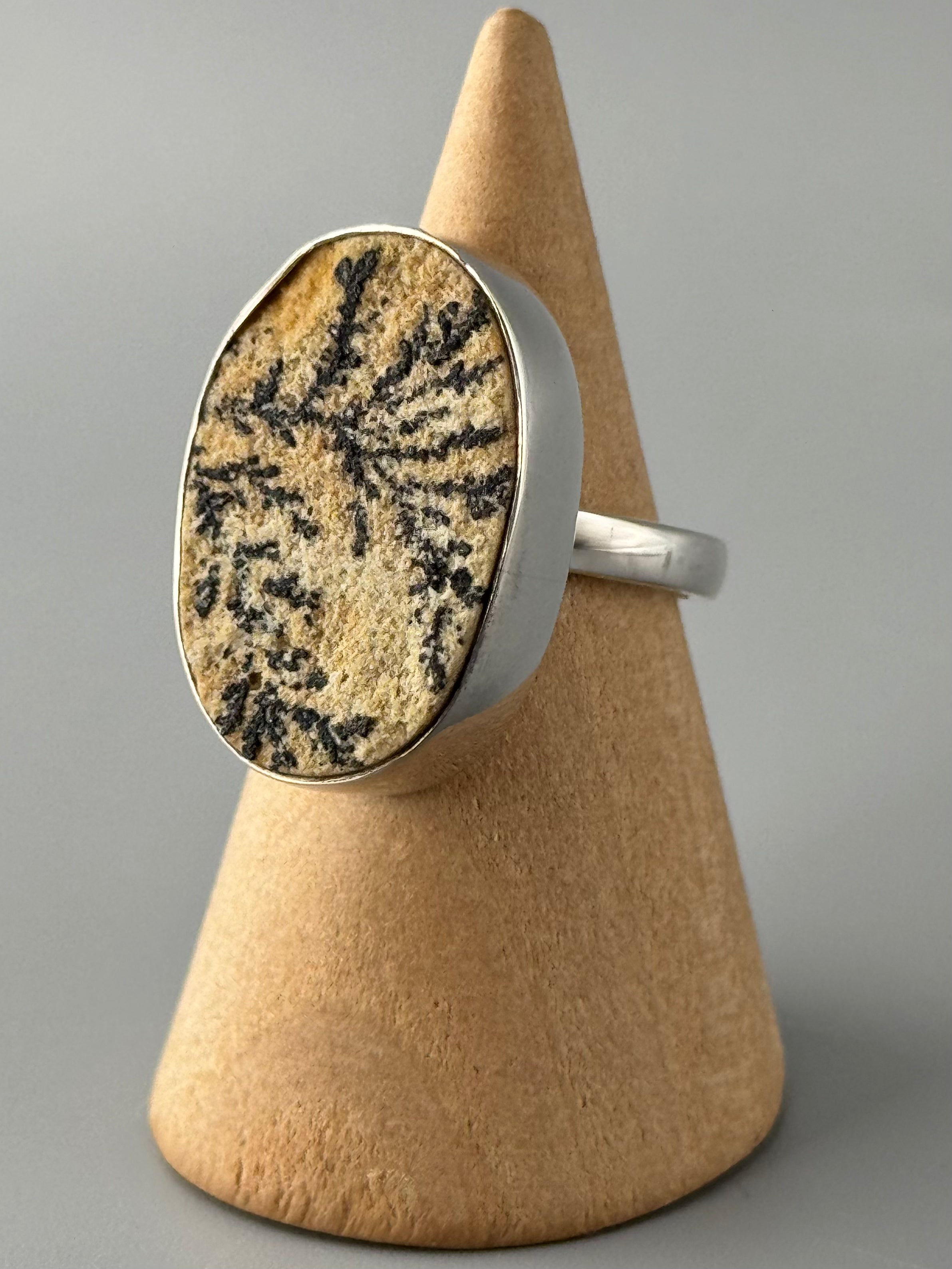 •DENDRITIC SANDSTONE - OVAL• sterling silver ring (various sizes)