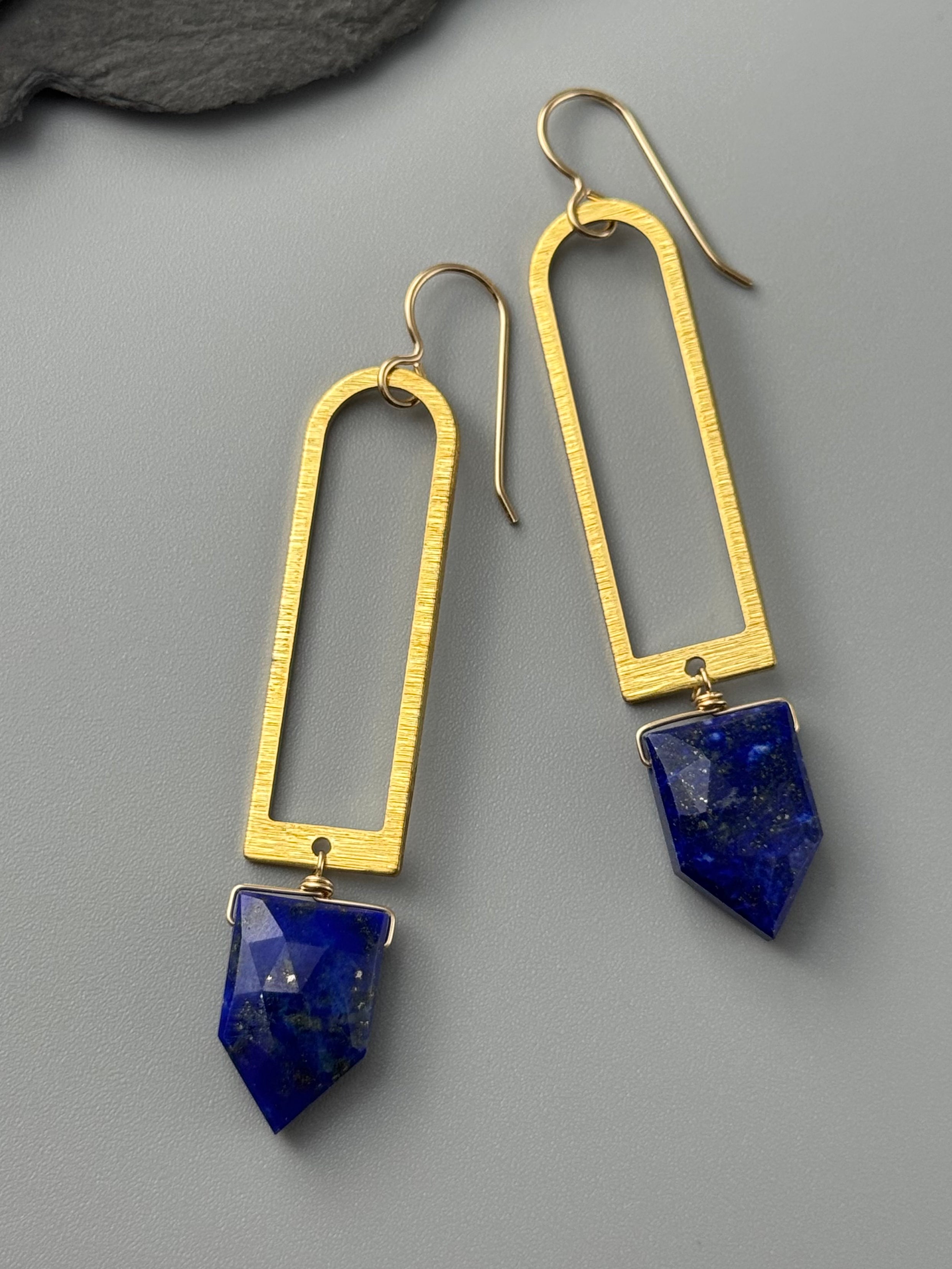 •PORTAL• lapis lazuli + gold earrings