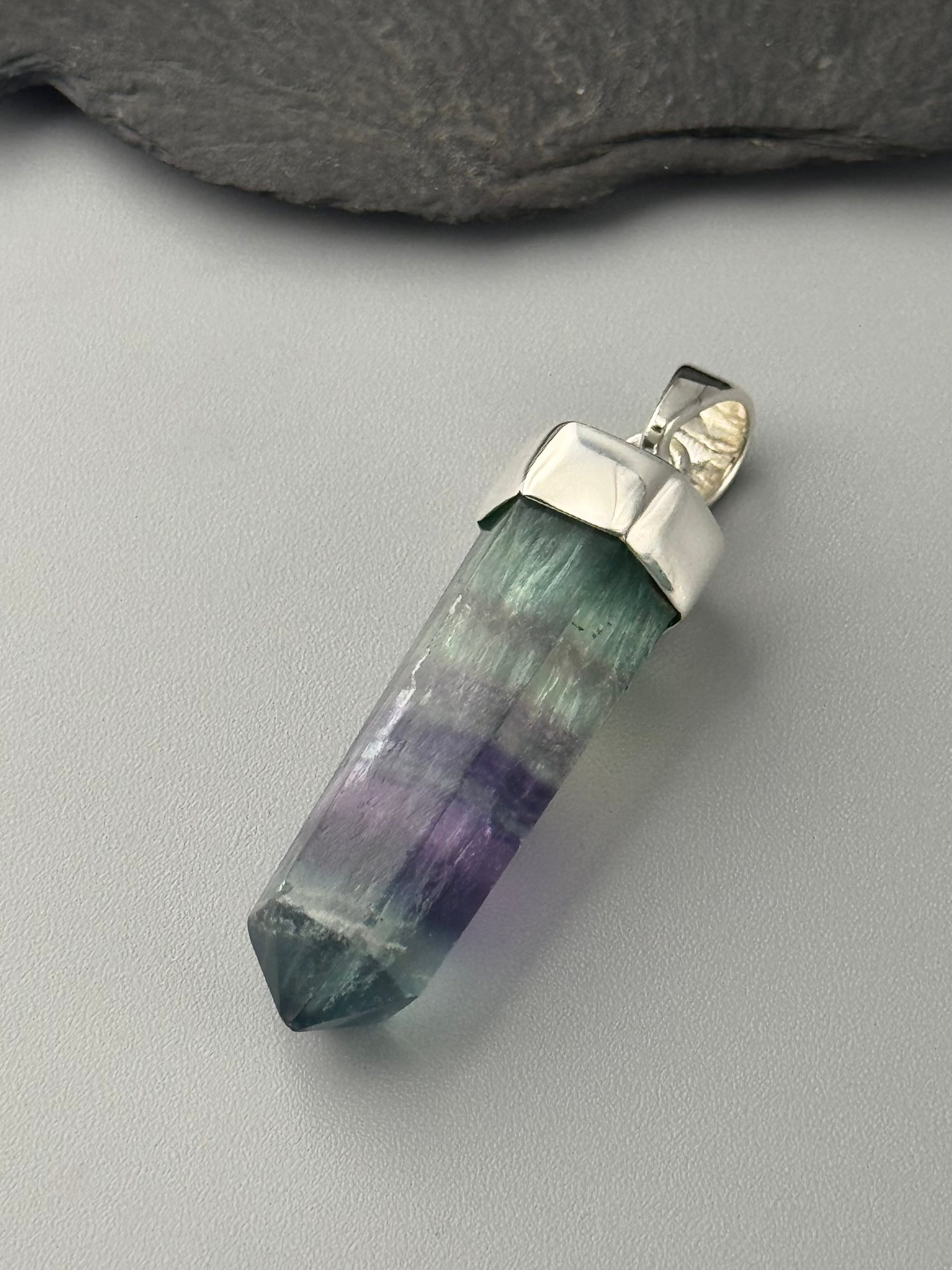 •FLUORITE POINT - 1• sterling silver pendant