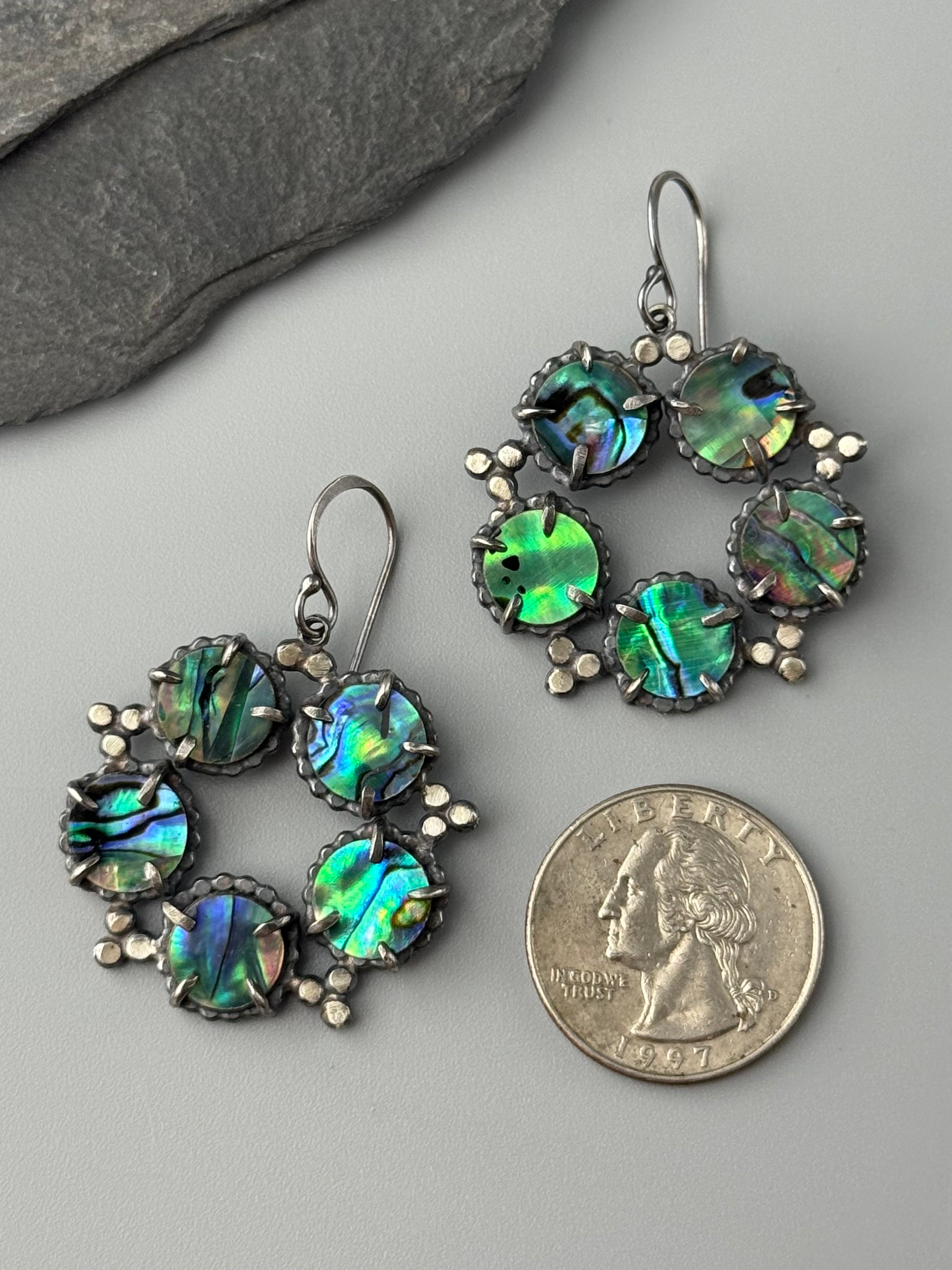 •CONSTELLATION• abalone + silver dangle earrings