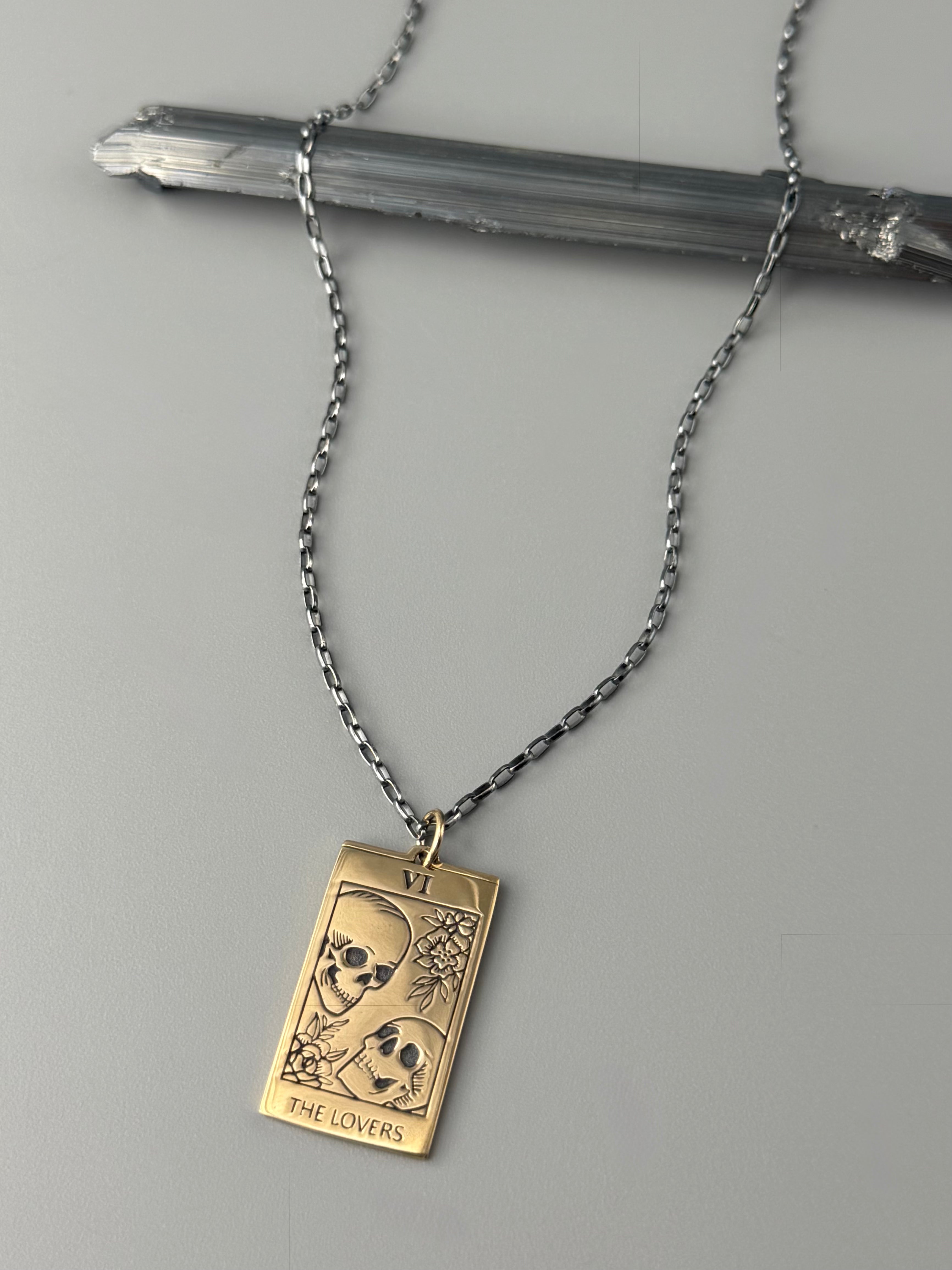 •TAROT TALISMAN• mixed metal necklace (28"-30" long)