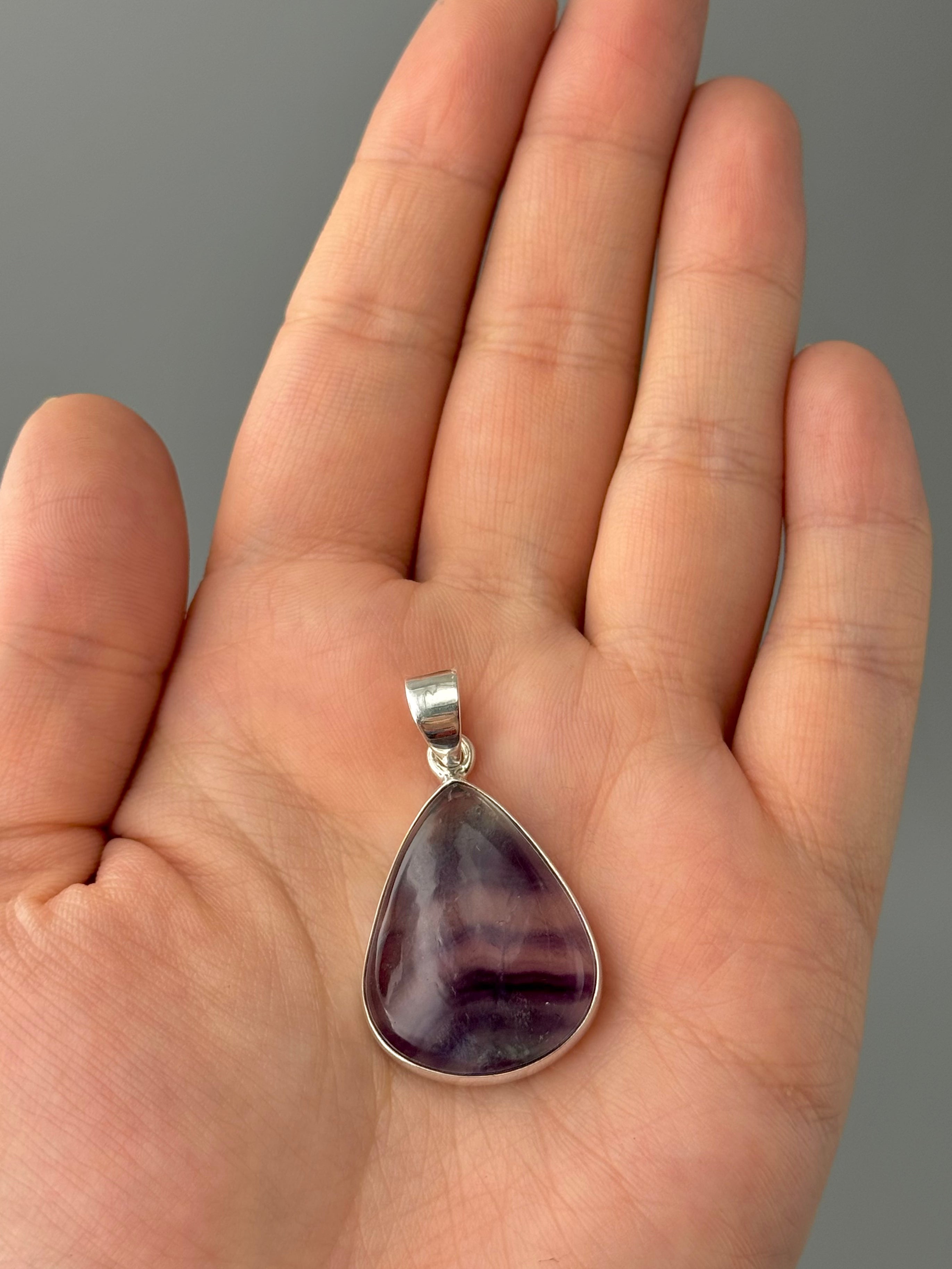 •FLUORITE TEARDROP• sterling silver pendant