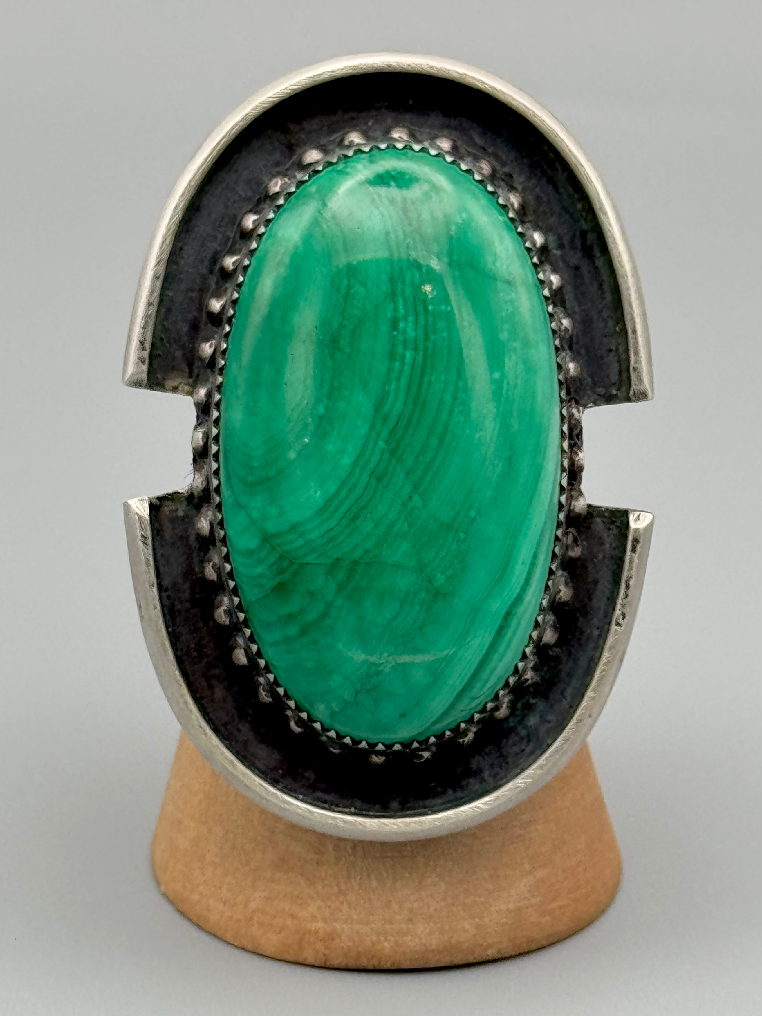 •SPARTAN• malachite + silver ring (size 8.5)