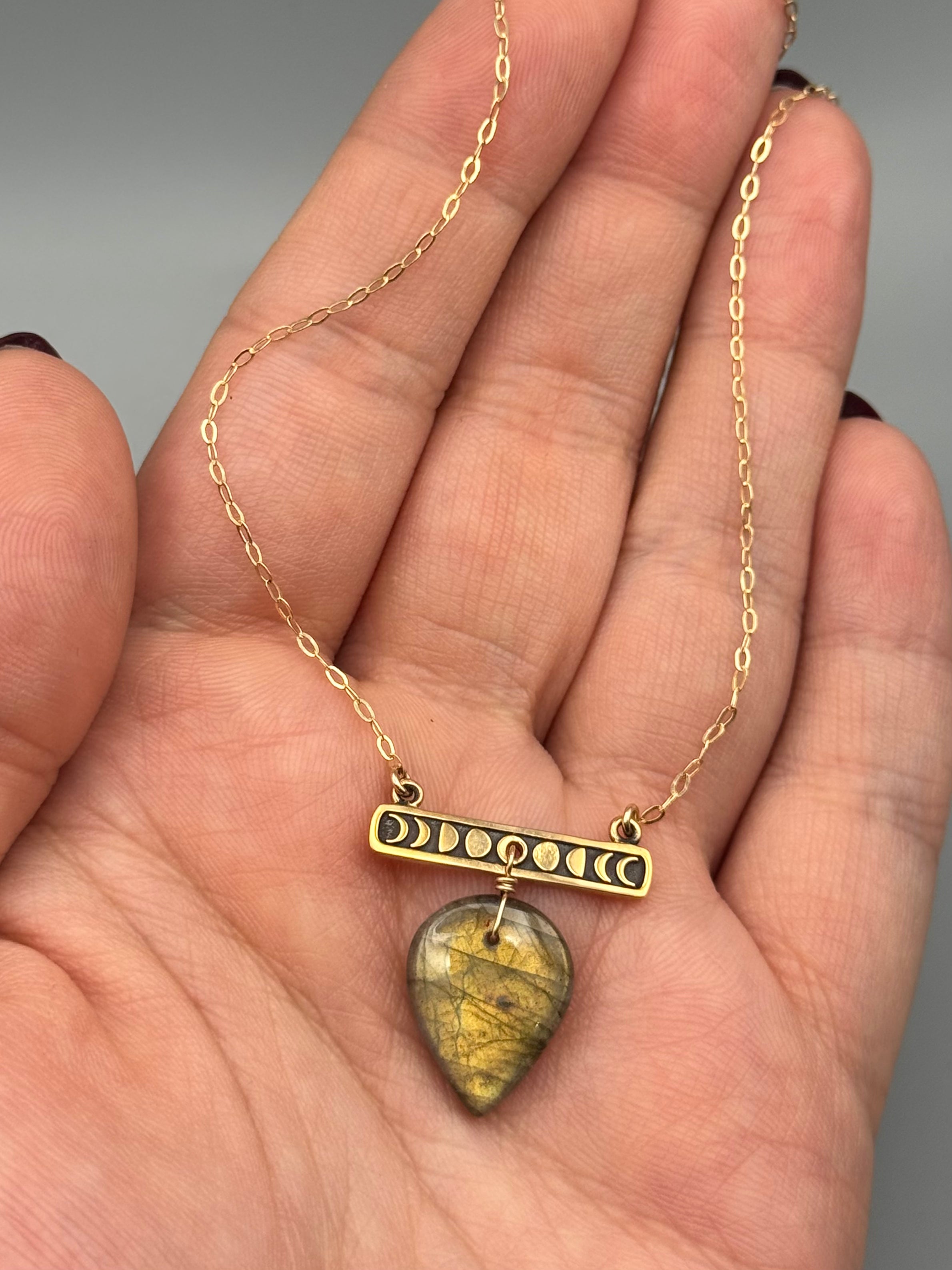 •NYX• golden labradorite + gold necklace (16"-18" long)