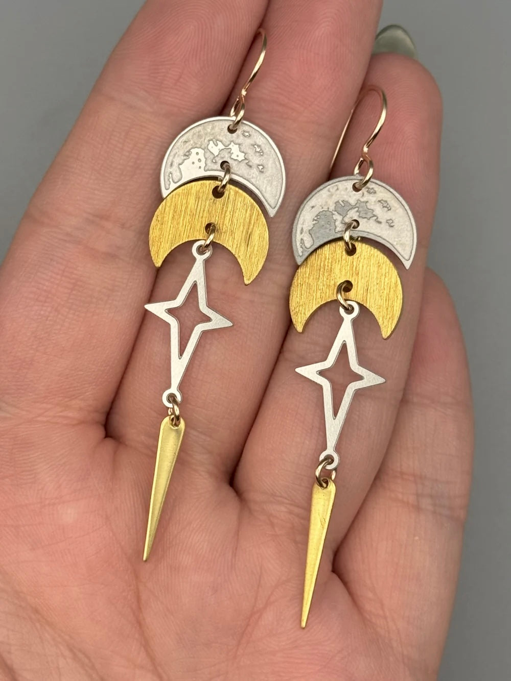 •NYX• mixed metal dangle earrings