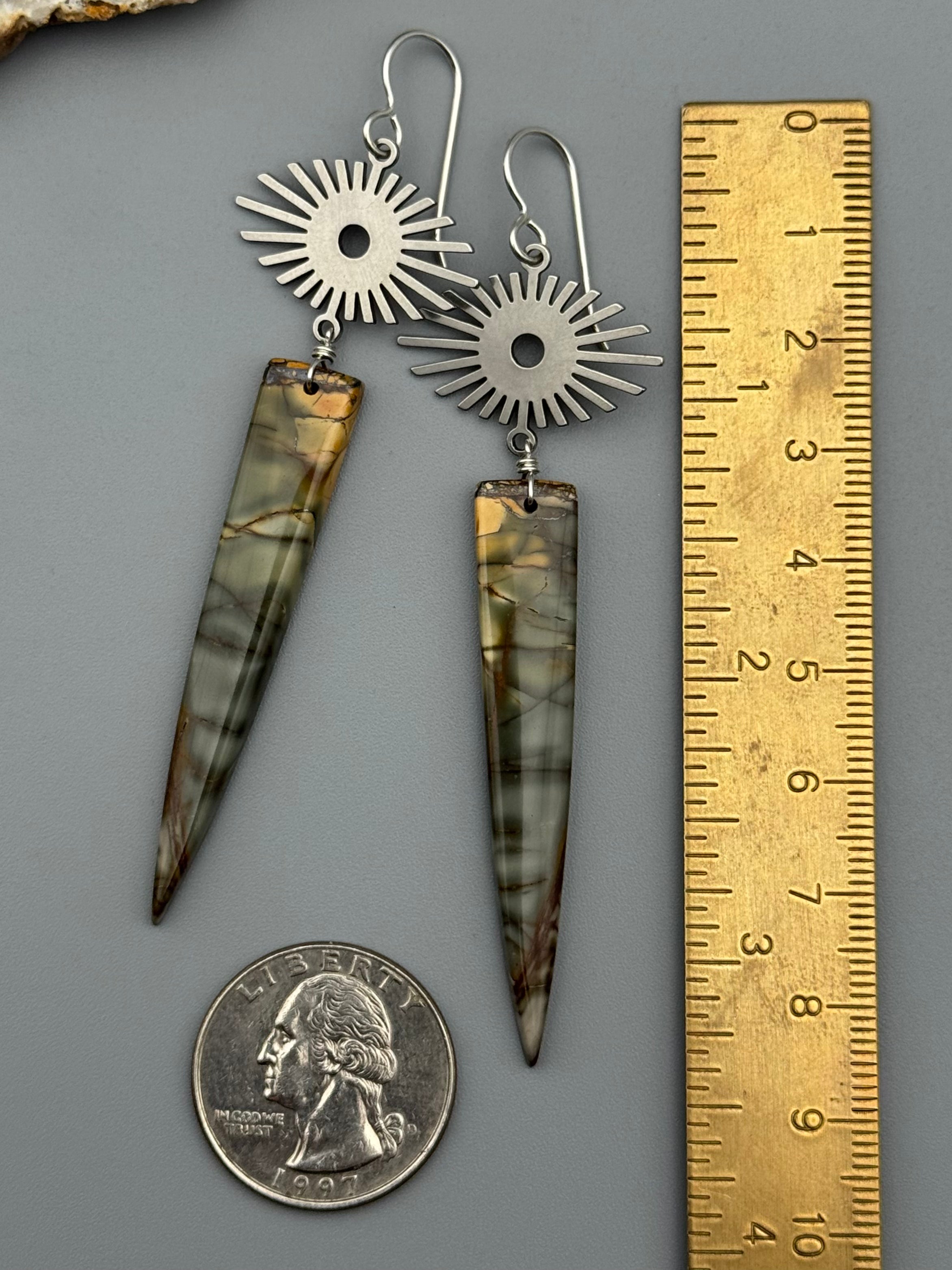 •EYE SHINE• red creek jasper + silver earrings