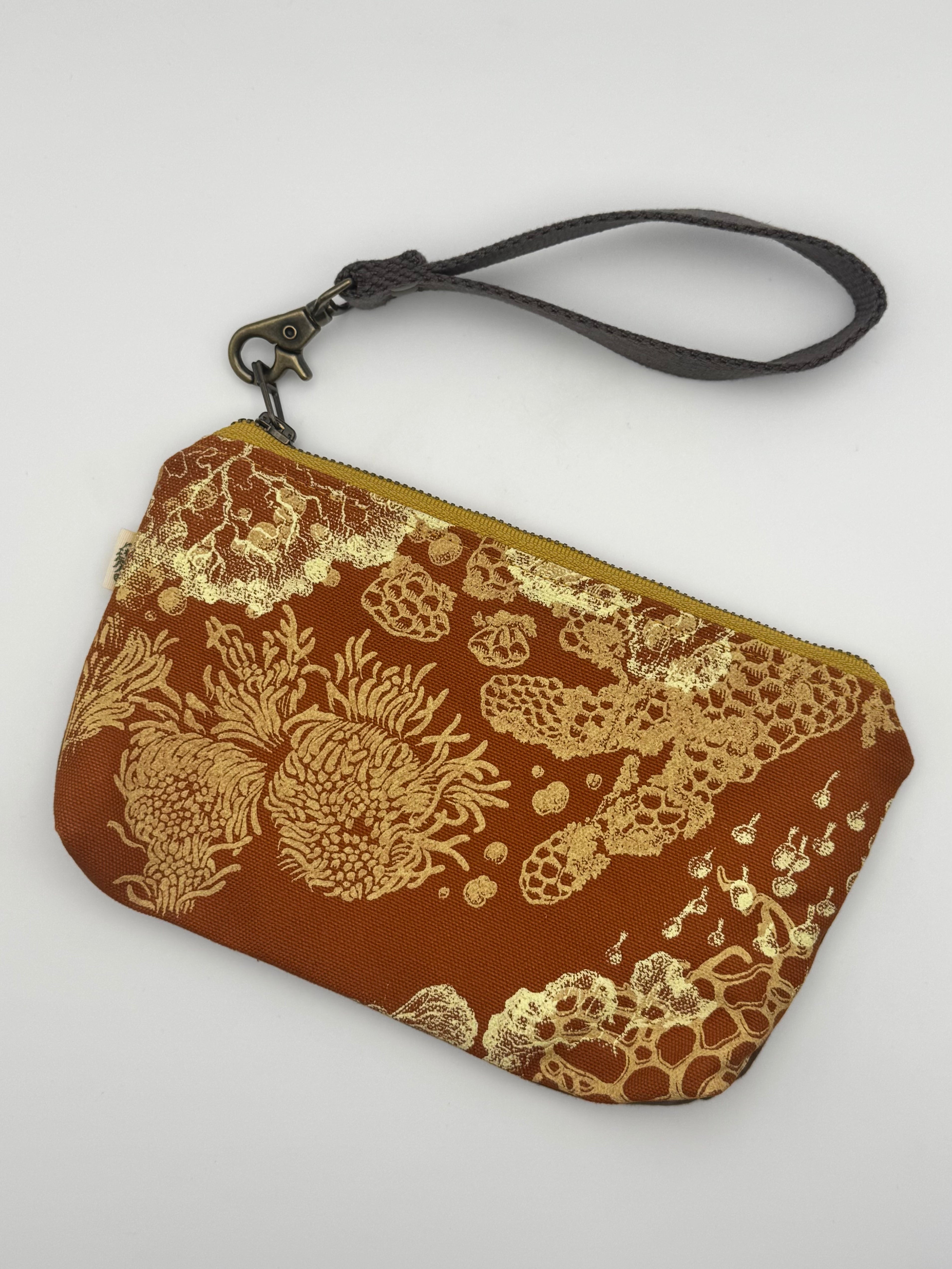 •MIDI WRISTLET - SLIME MOLD• waxed canvas clutch