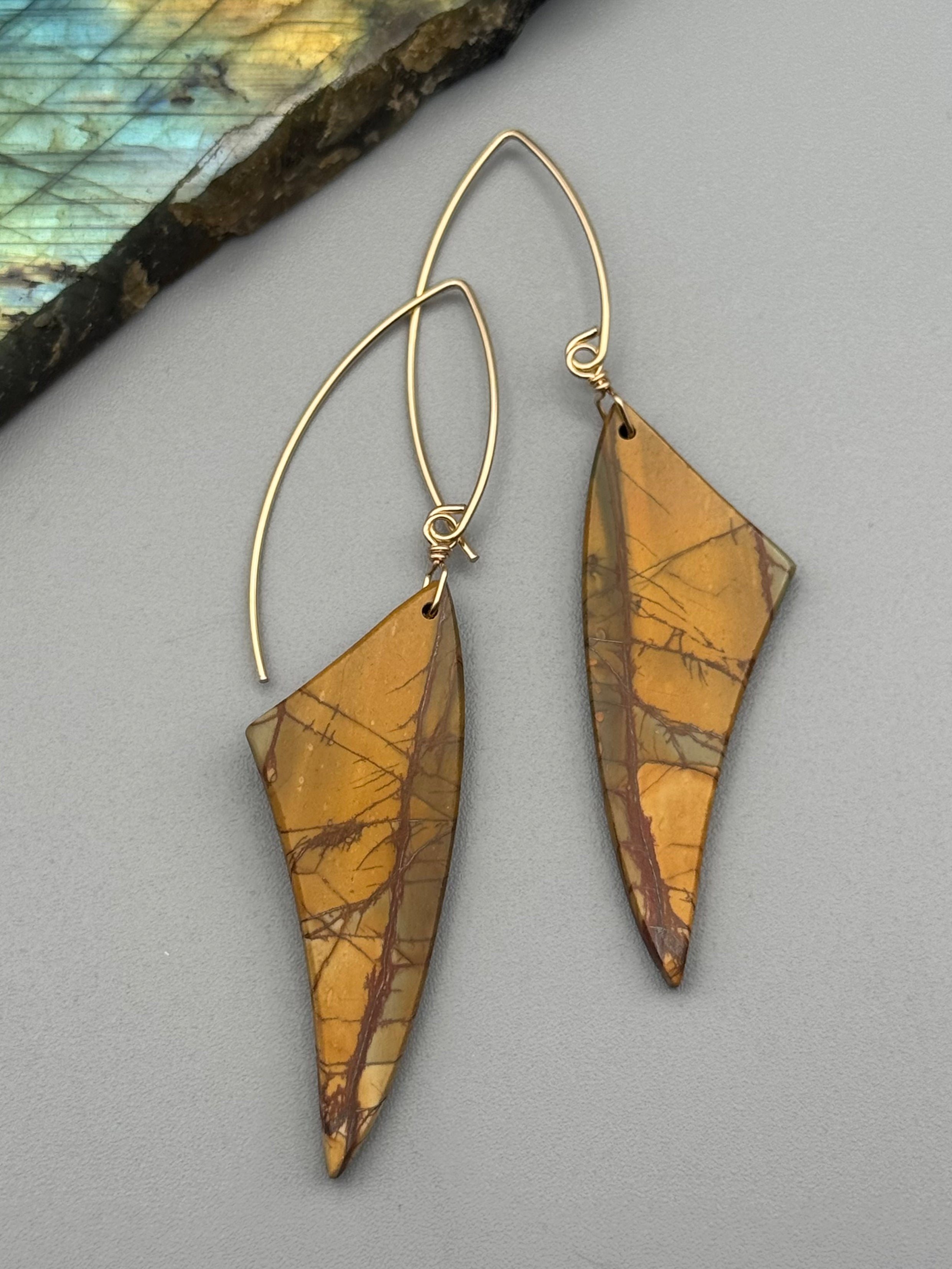 •STRAY• red creek jasper + gold earrings
