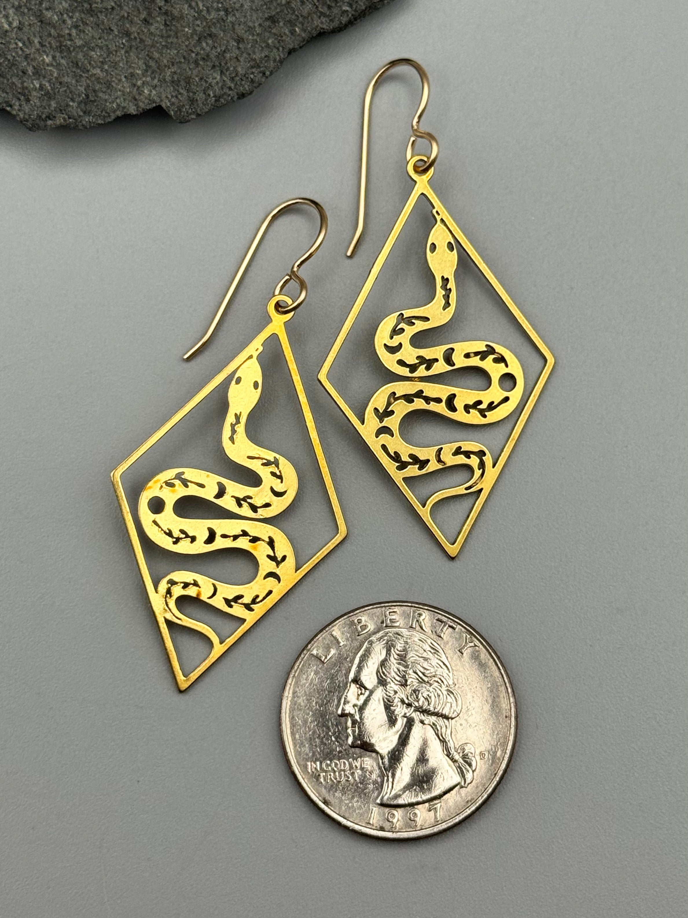 •NĀGA HEALER• gold dangle earrings