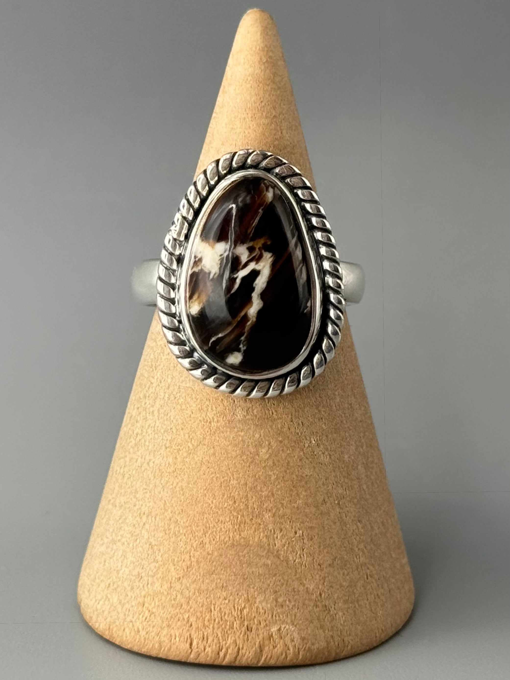 •PEANUT WOOD JASPER - TWINE• sterling silver ring (size 7)