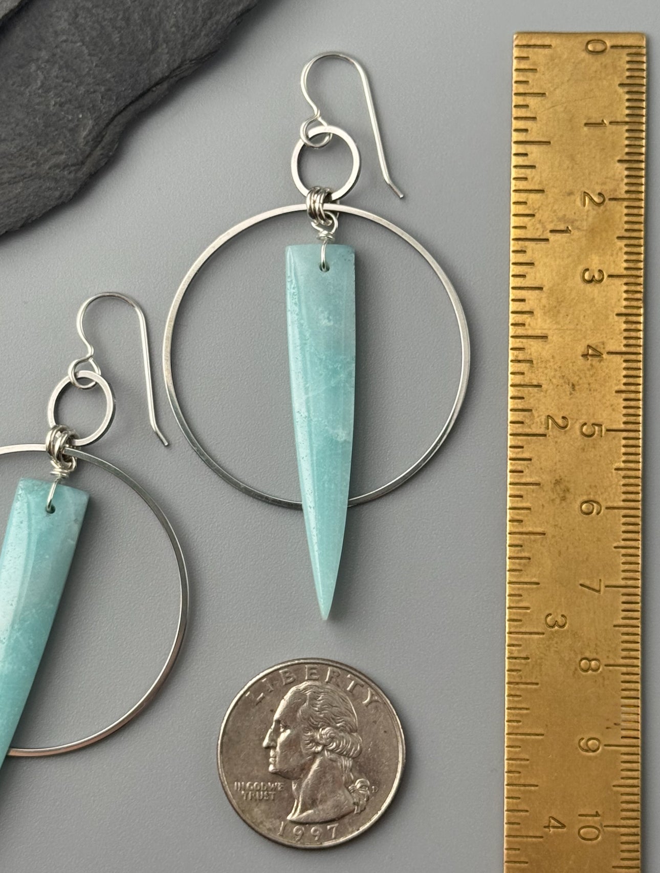 •EQUA-ORBIT• amazonite + silver earrings