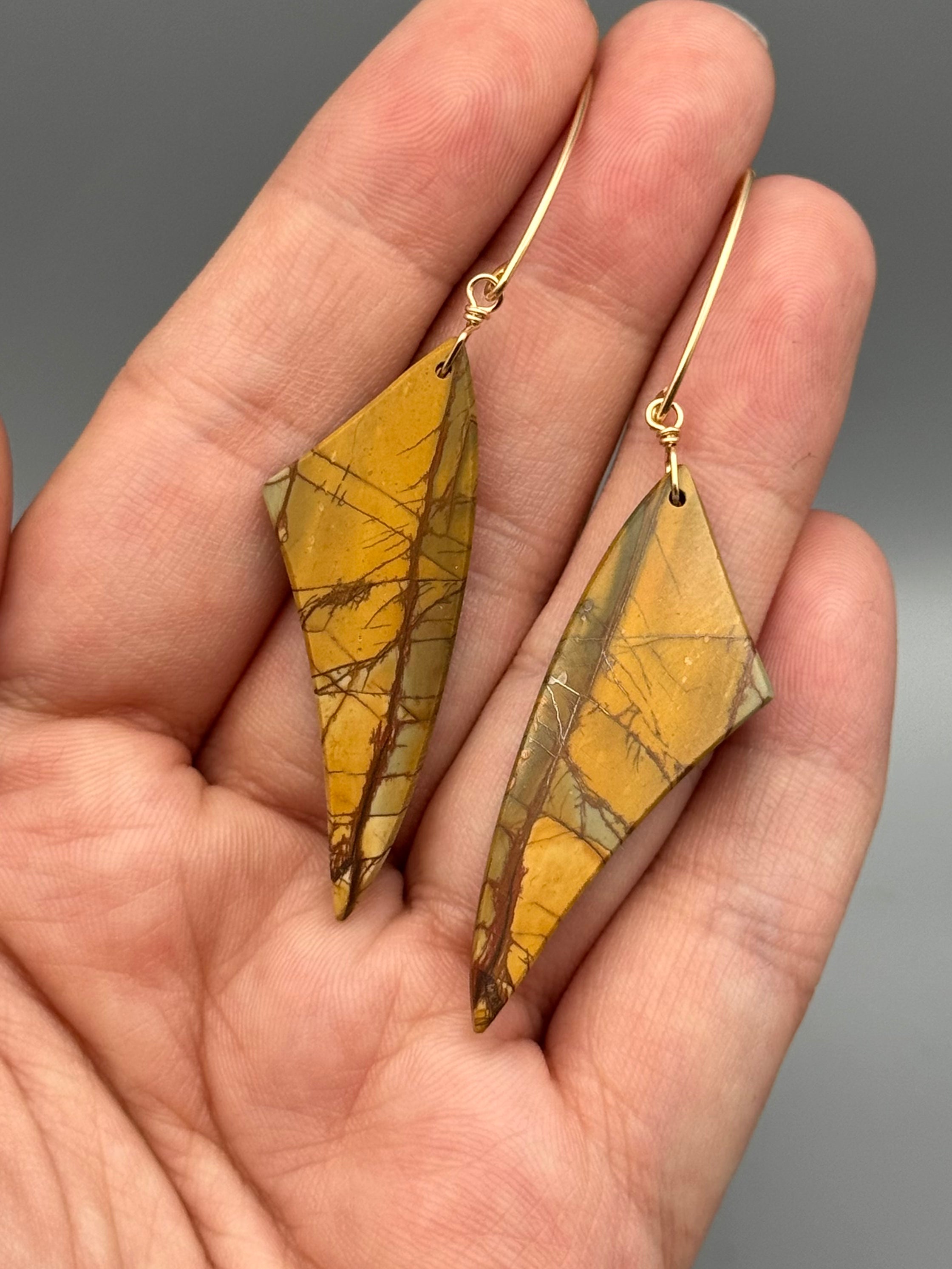 •STRAY• red creek jasper + gold earrings