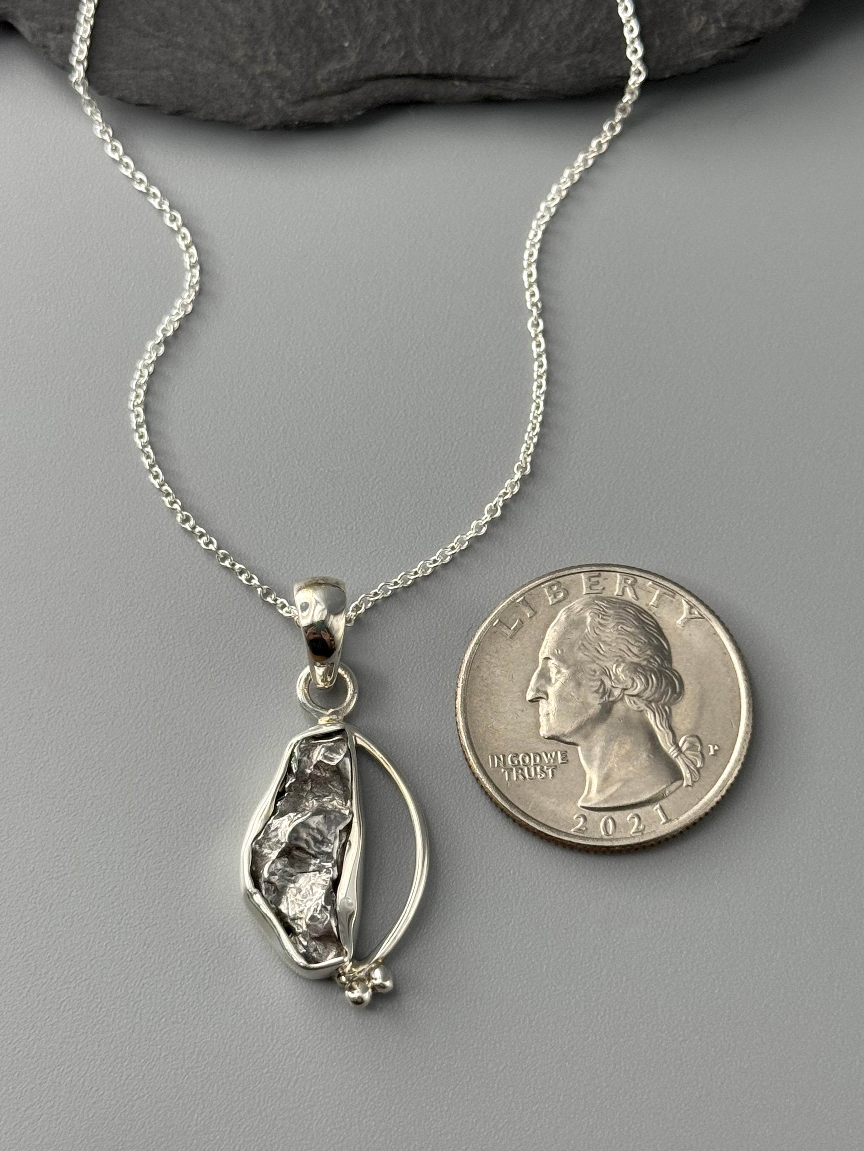 •MERIDIAN• meteorite + sterling silver necklace (18" long)