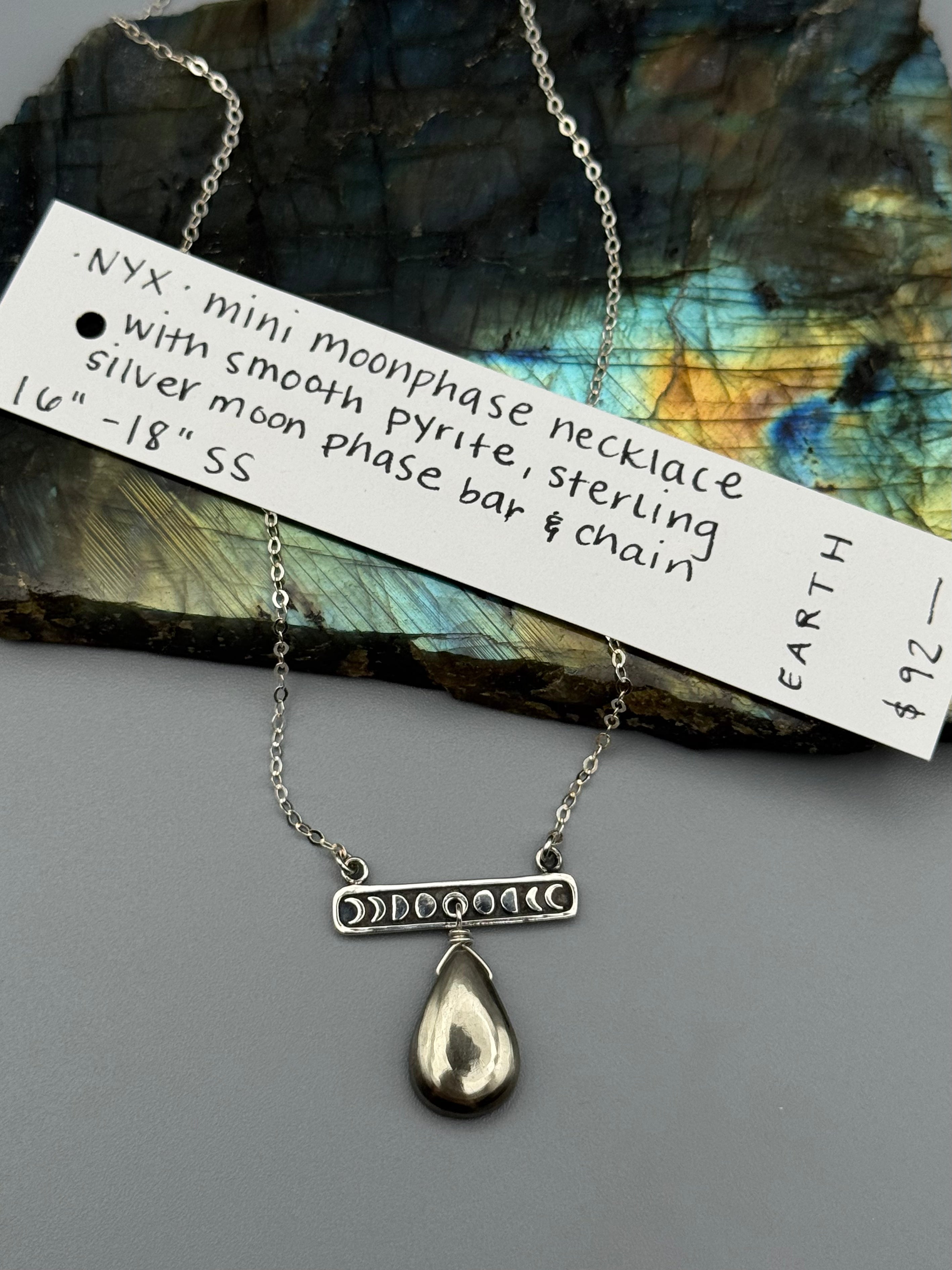 •NYX• pyrite + silver necklace (16"-18" long)