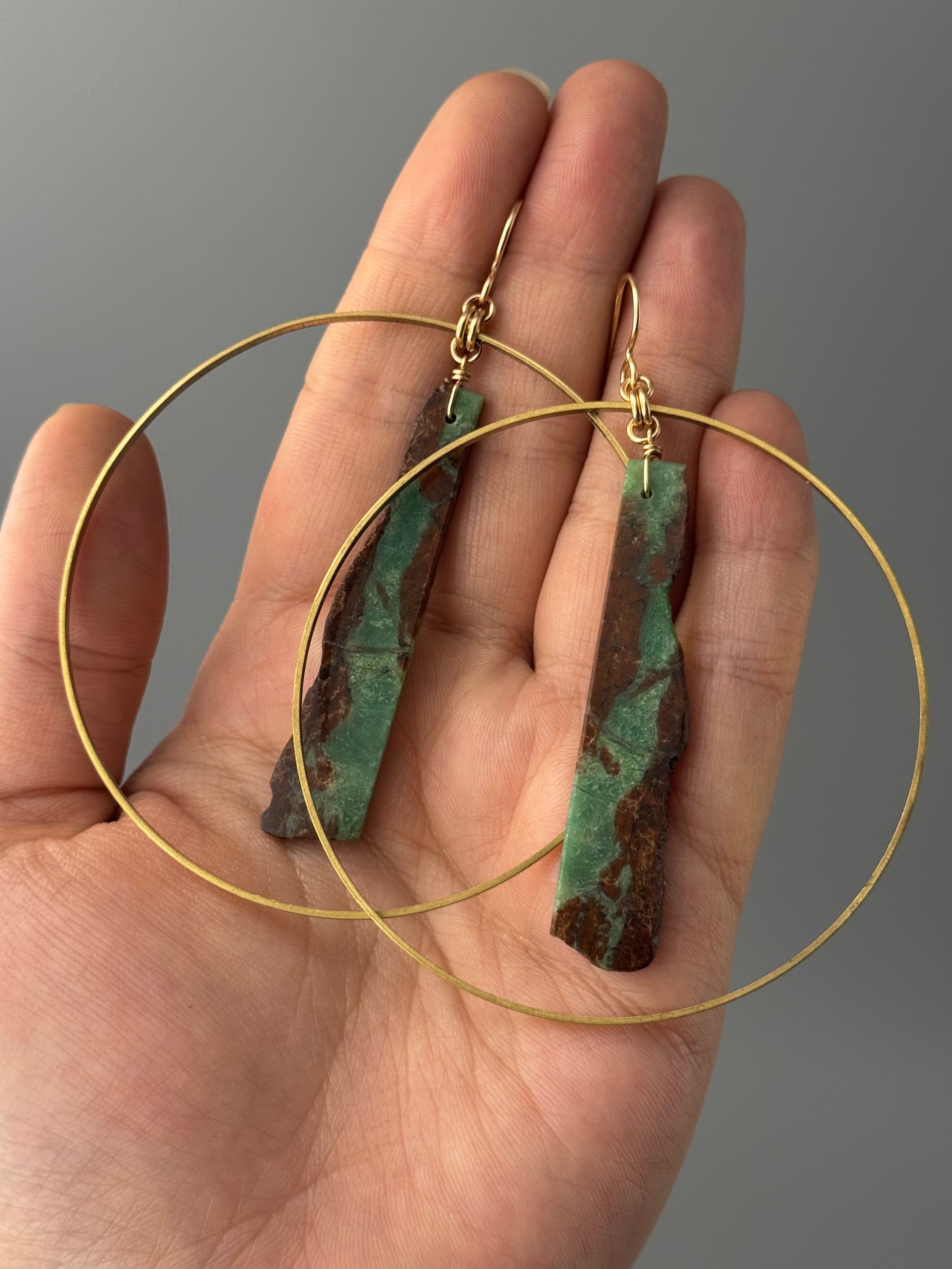 •HOOP DREAMS• chrysoprase + gold earrings