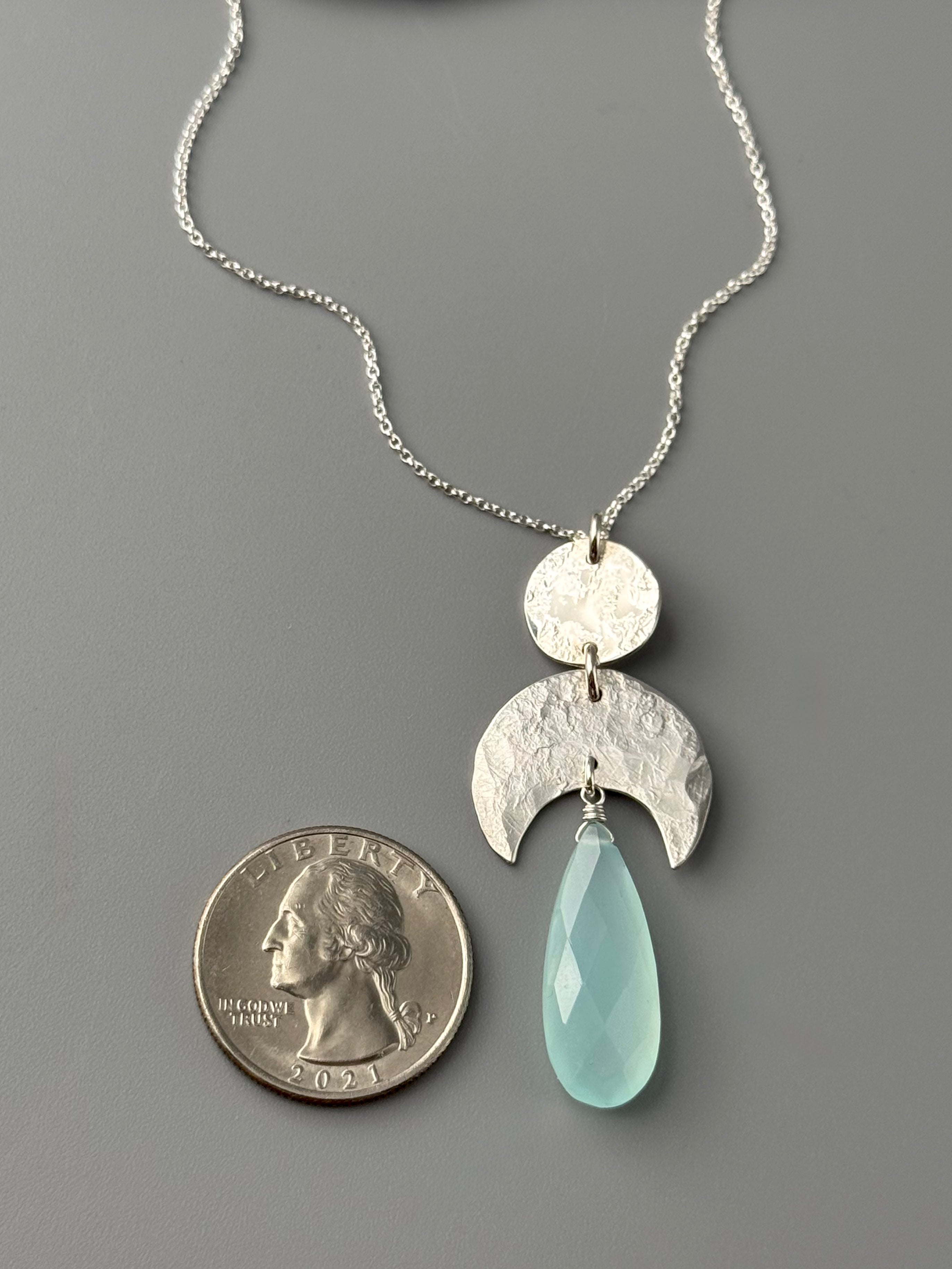 •NYX• aqua chalcedony + silver necklace (18"-20" long)