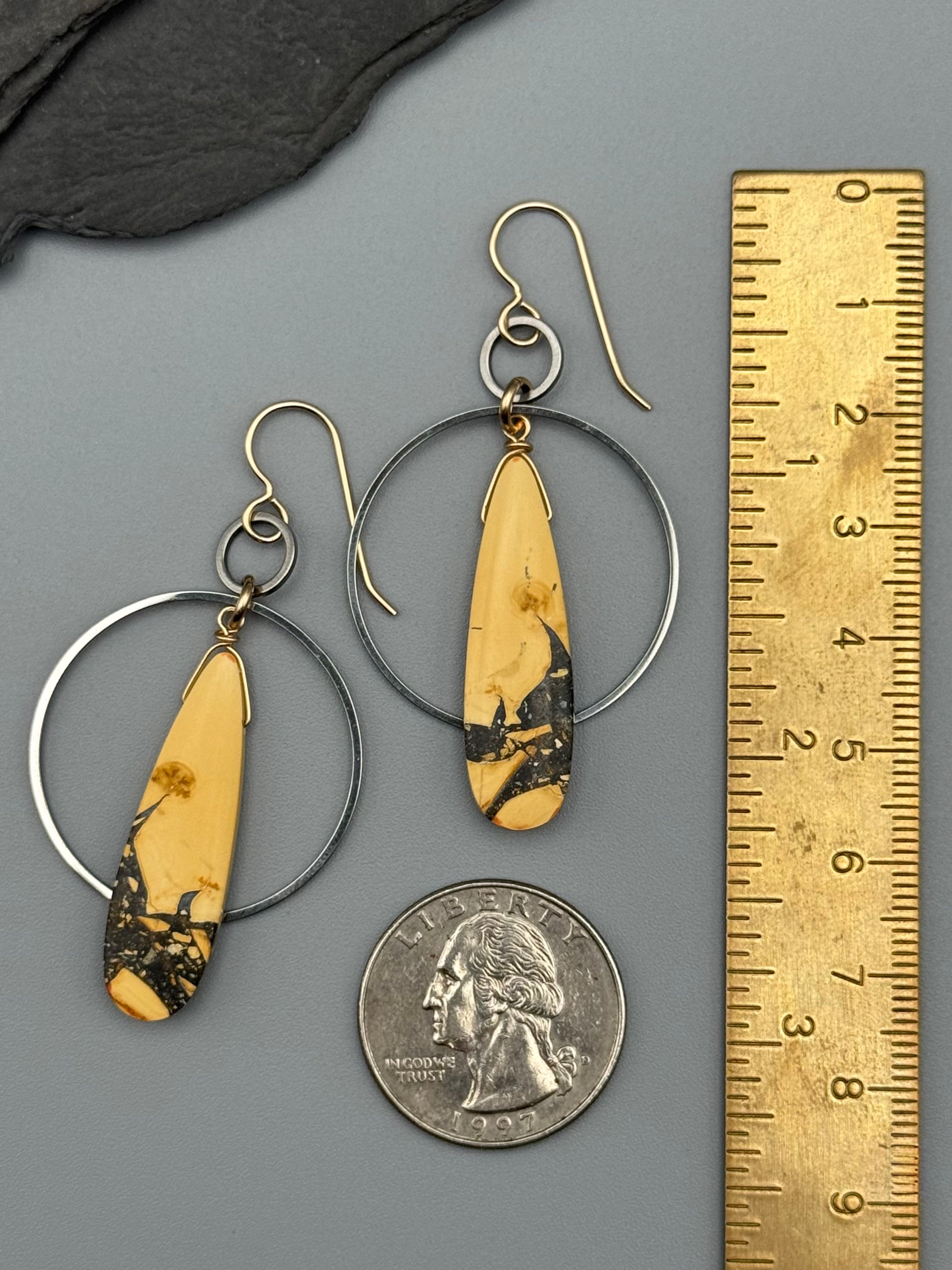 •EQUA-ORBIT• maligano jasper + mixed metal earrings