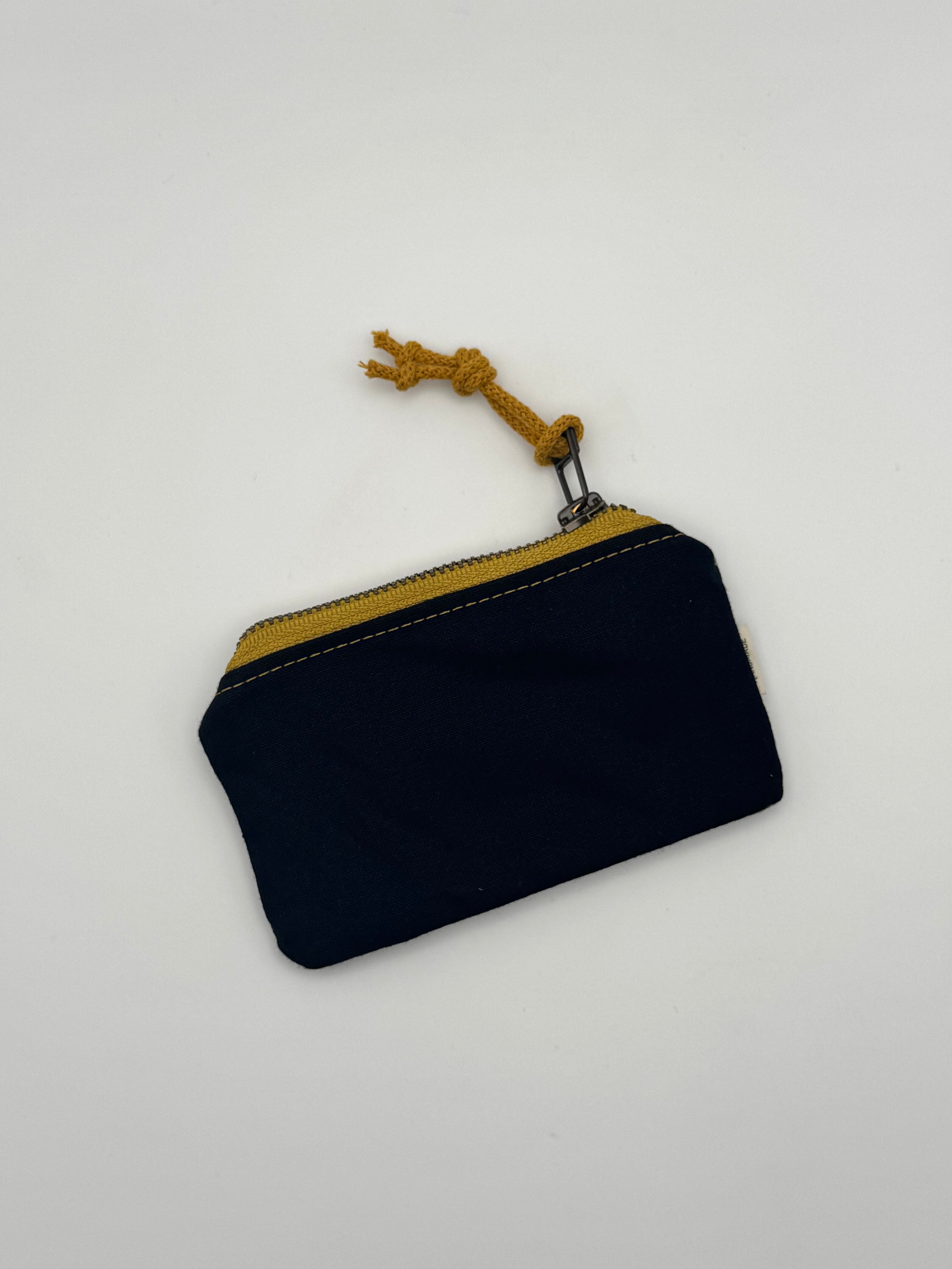 •CARD POUCH - CROW• waxed canvas bag