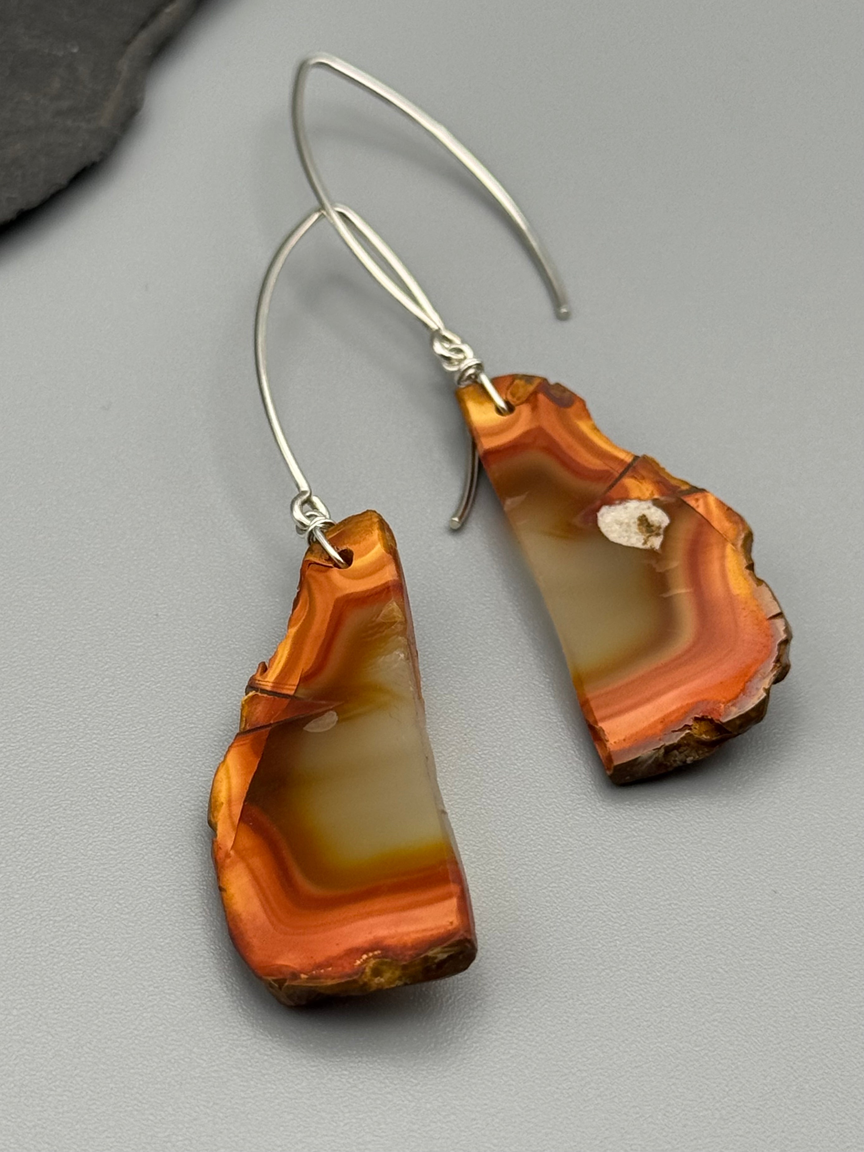 •STRAY• carnelian + silver earrings