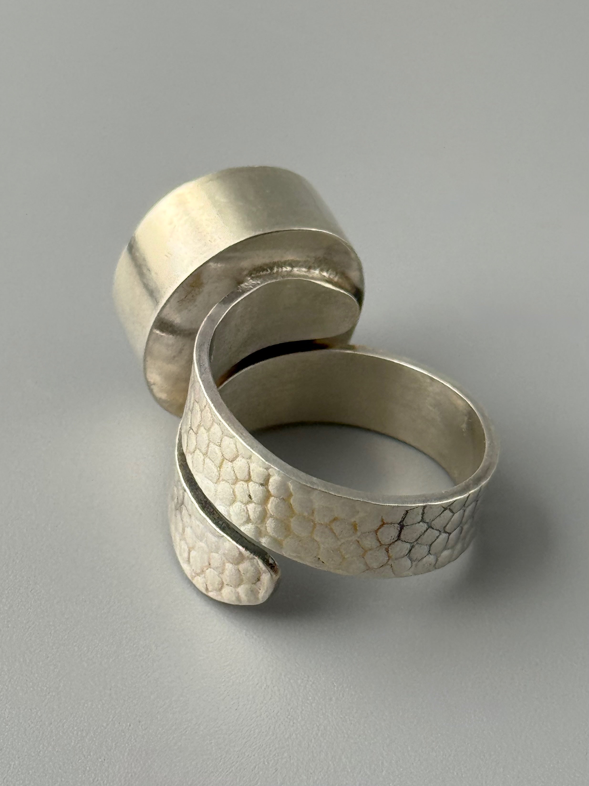•SNAILED IT• silver snail shadowbox adjustable ring