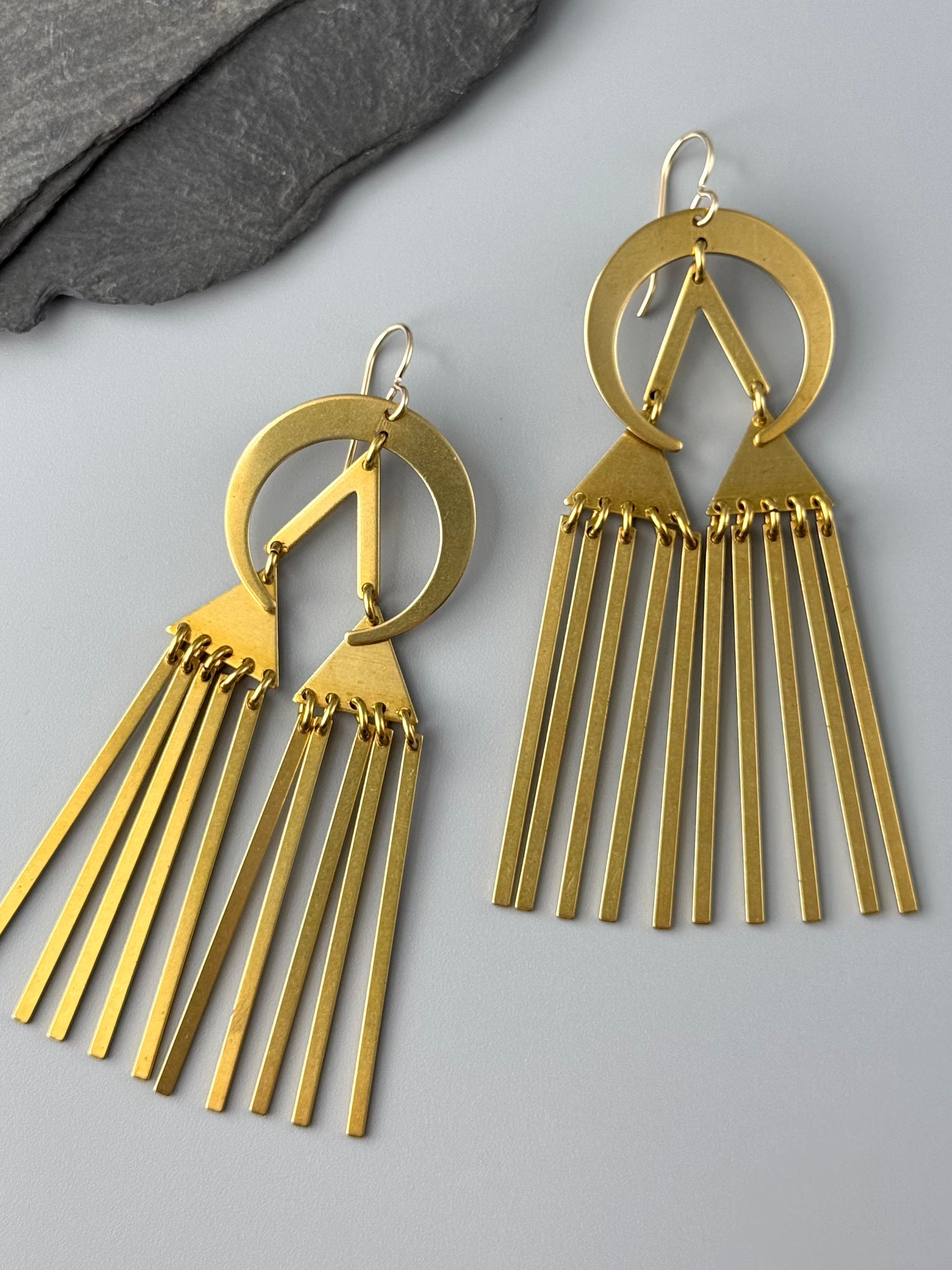 •PEAKS• gold dangle earrings