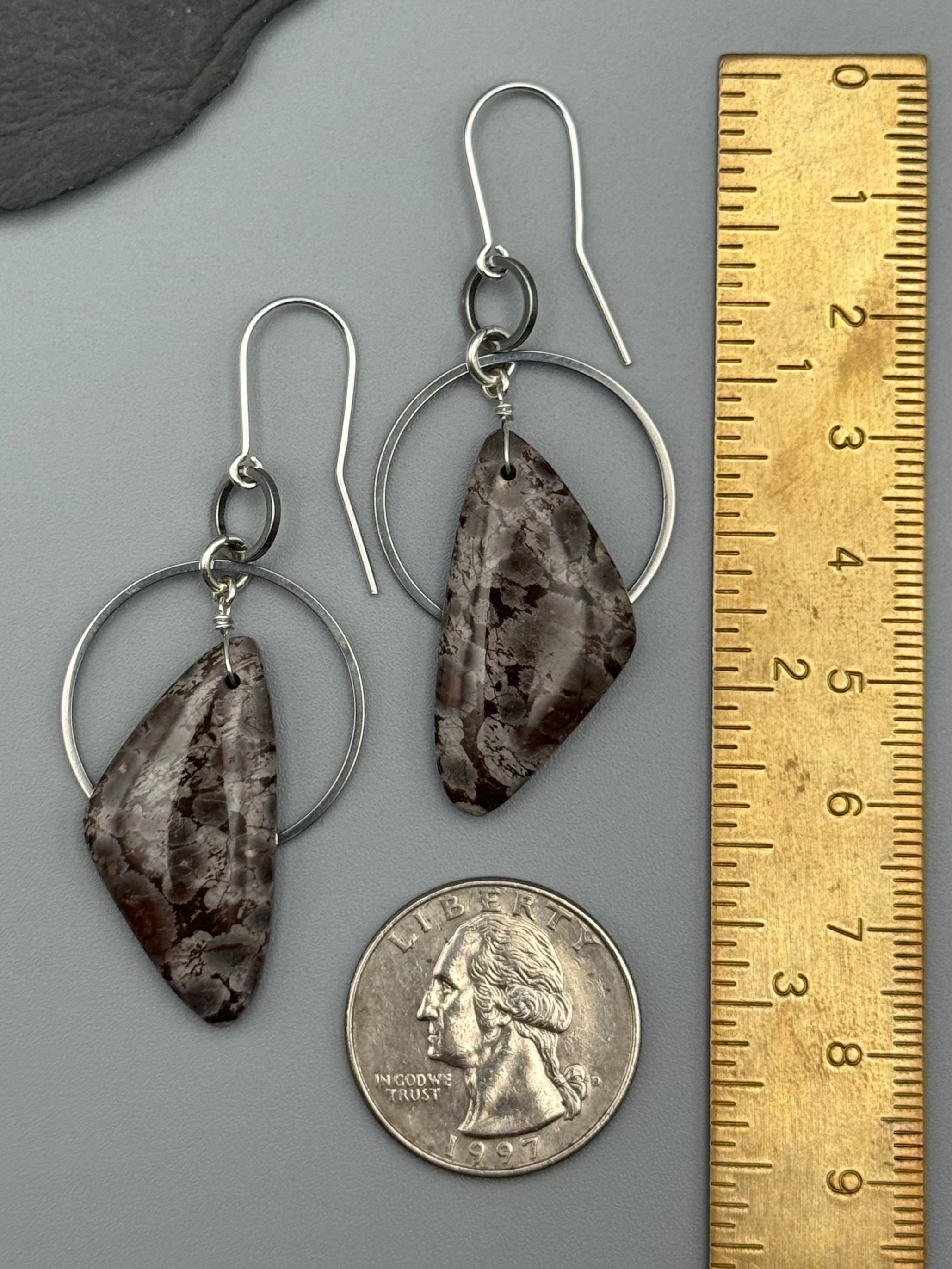 •EQUA-ORBIT• ocean jasper + silver earrings