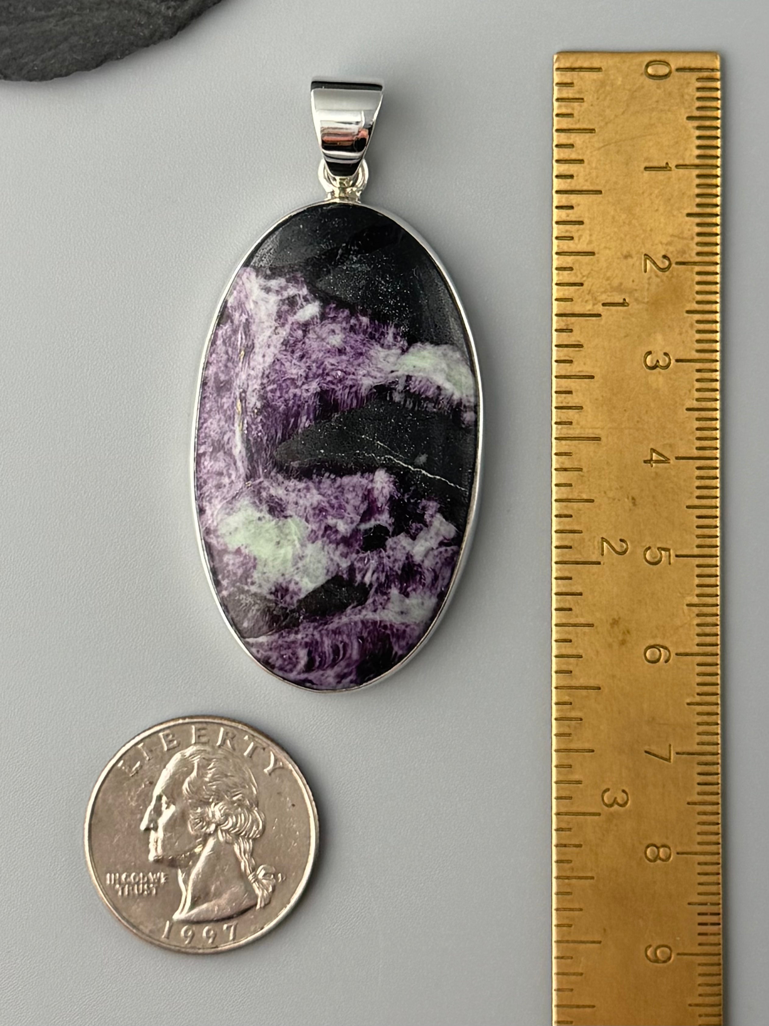 •KAMMERERITE - LARGE OVAL• sterling silver pendant