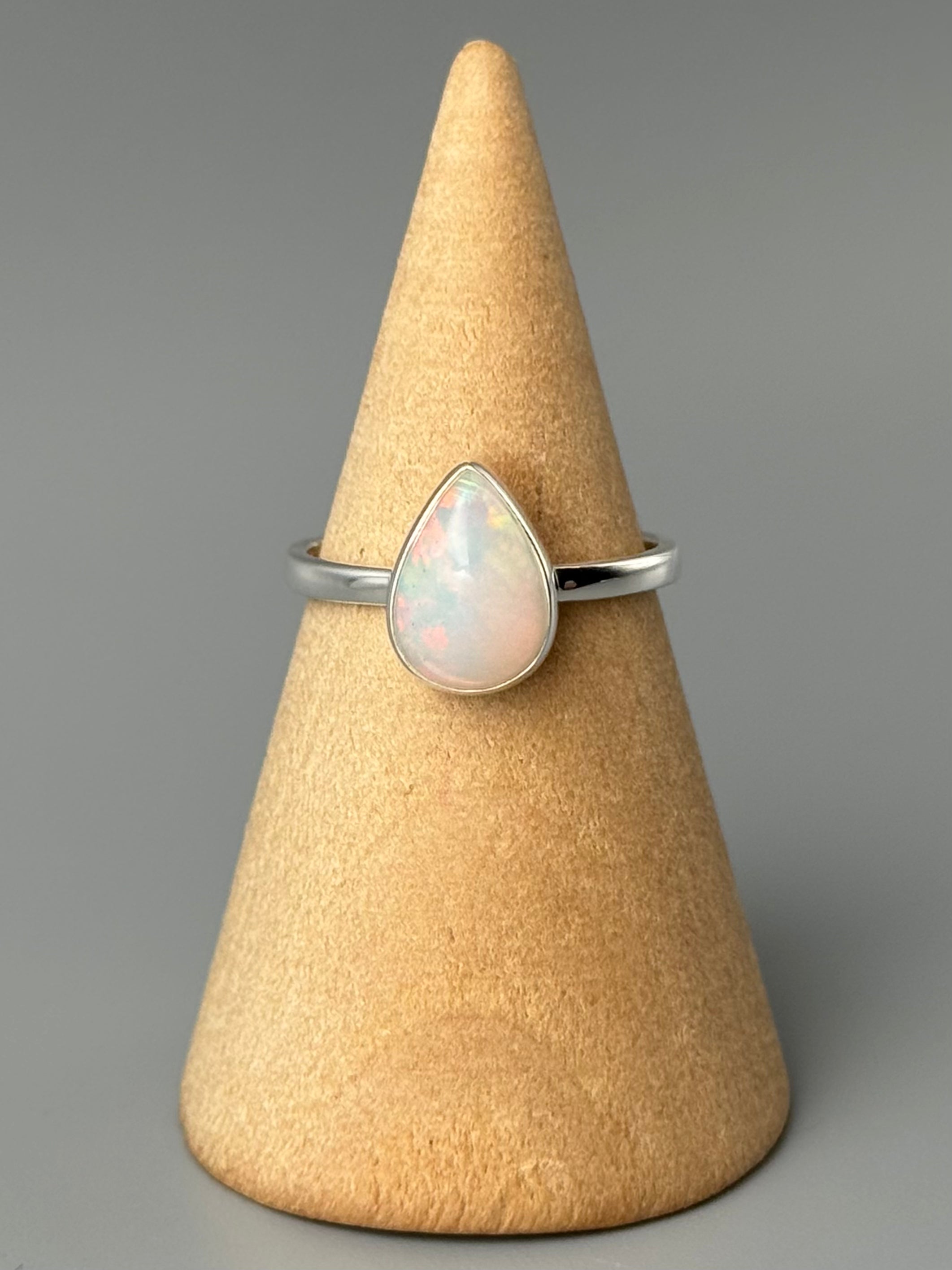 •ETHIOPIAN OPAL - TEAR• simple bezel silver ring (various sizes)