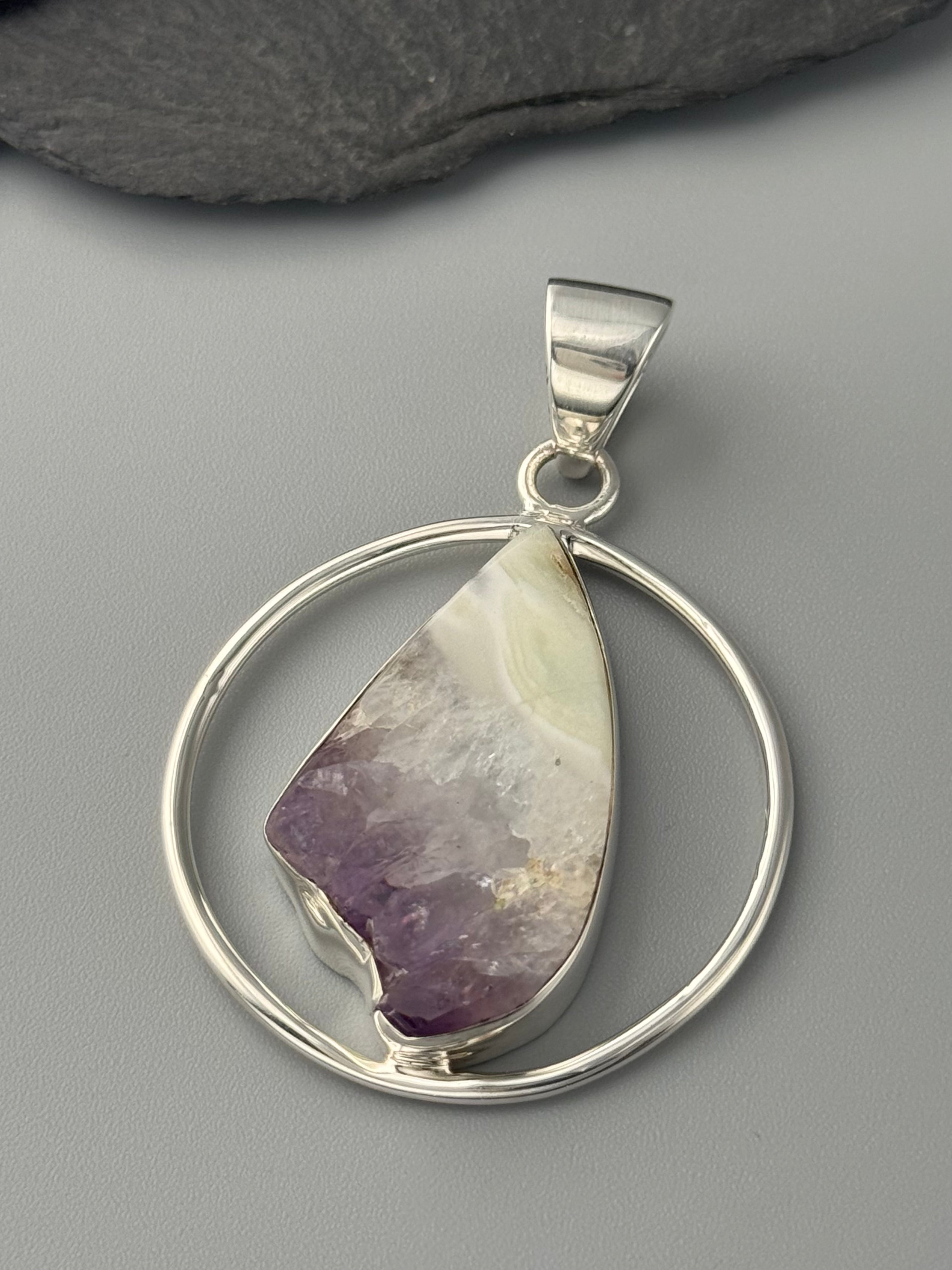 •AMETHYST STALACTITE - ORBIT• sterling silver pendant