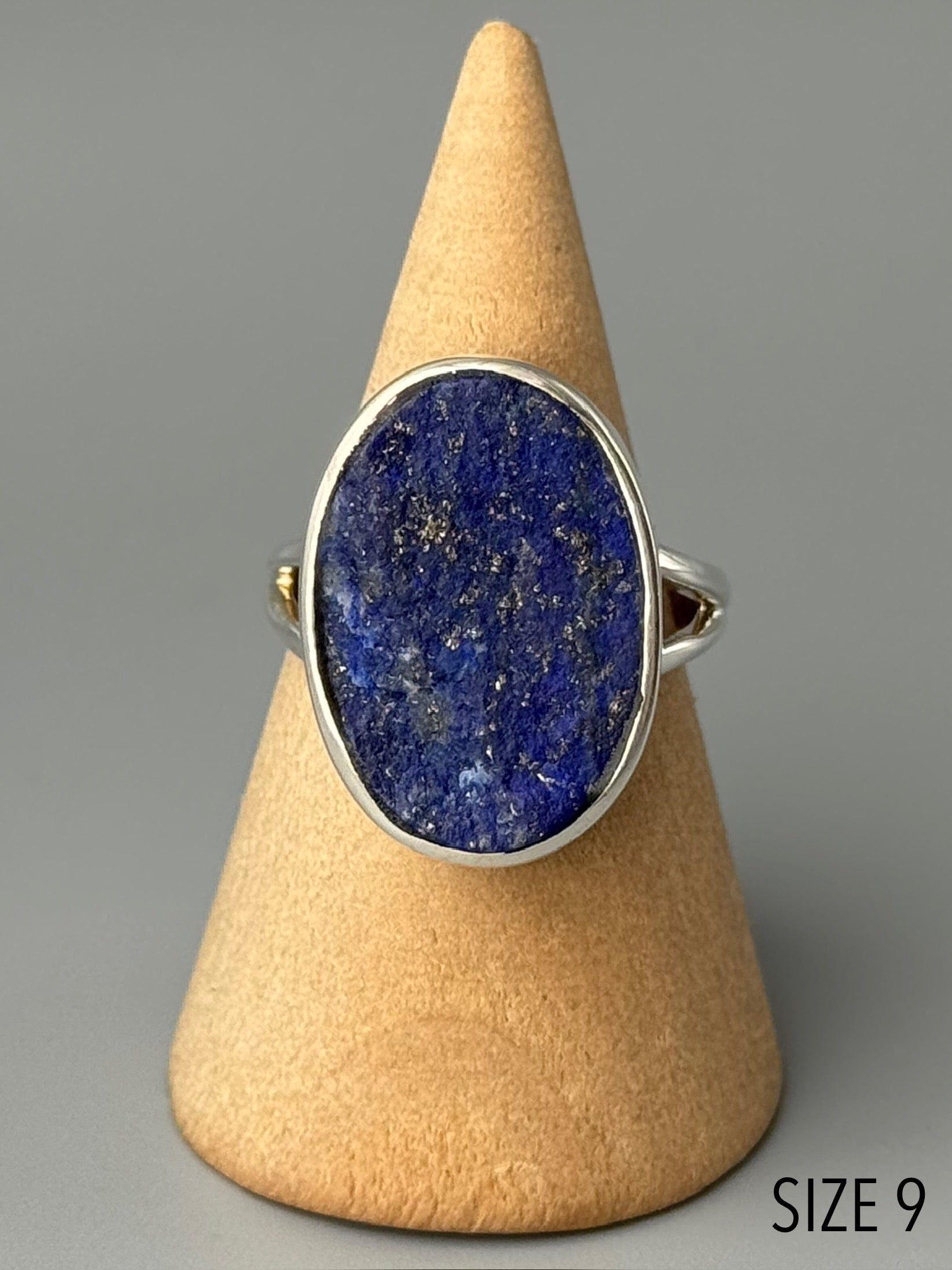 •LAPIS - OVAL• split band silver ring (various sizes)