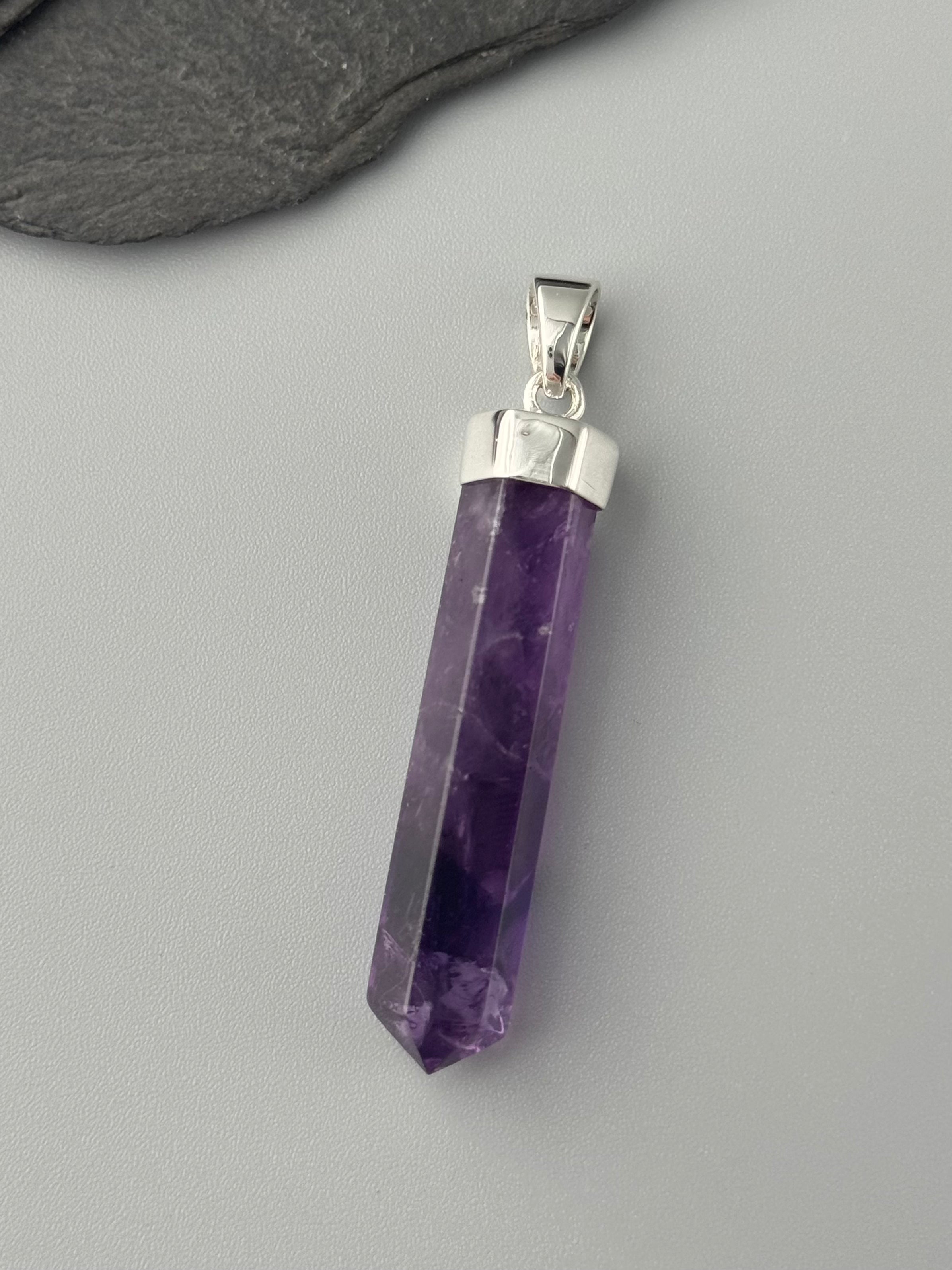 •AMETHYST POINT• sterling silver pendant