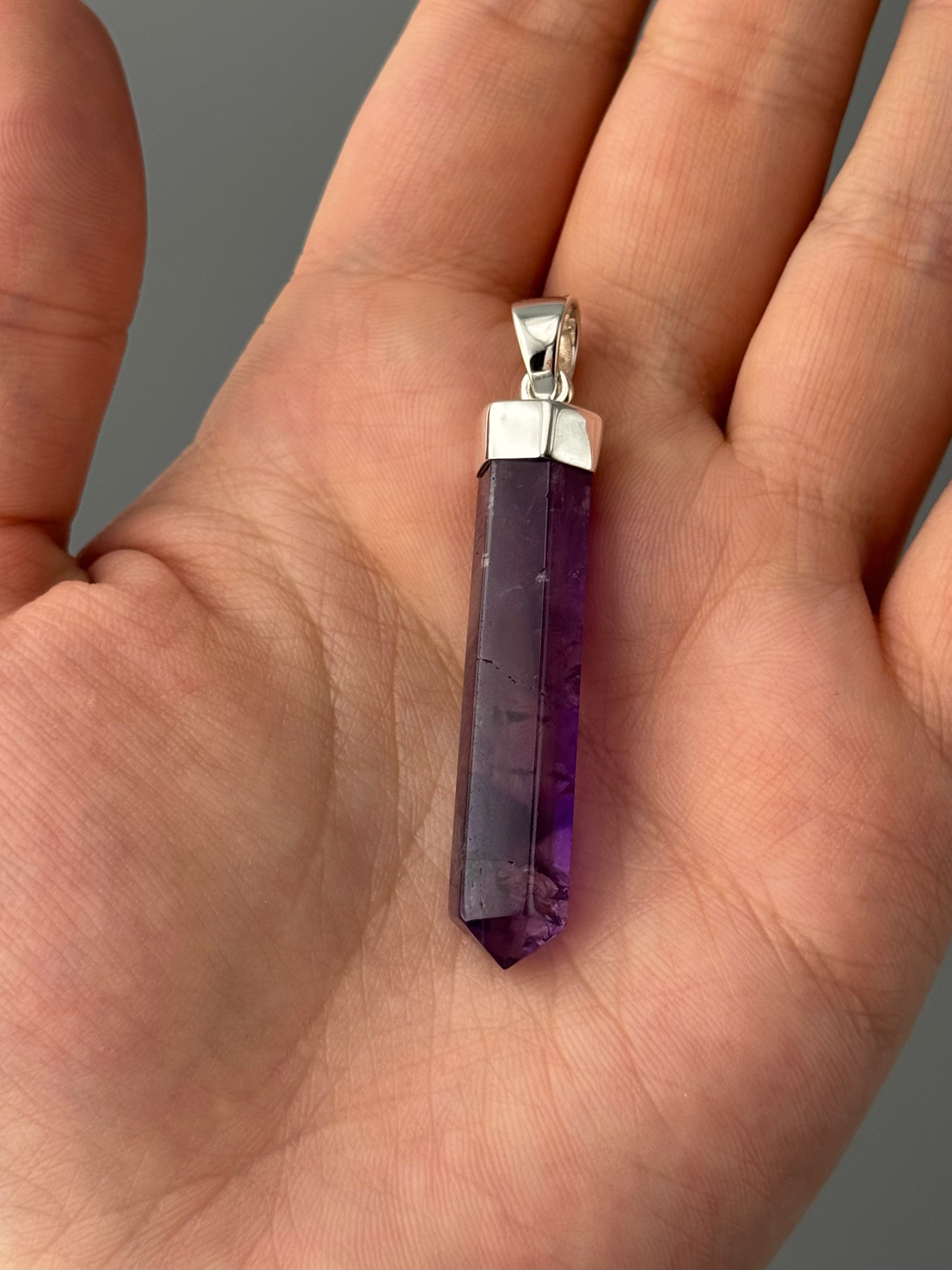 •AMETHYST POINT• sterling silver pendant