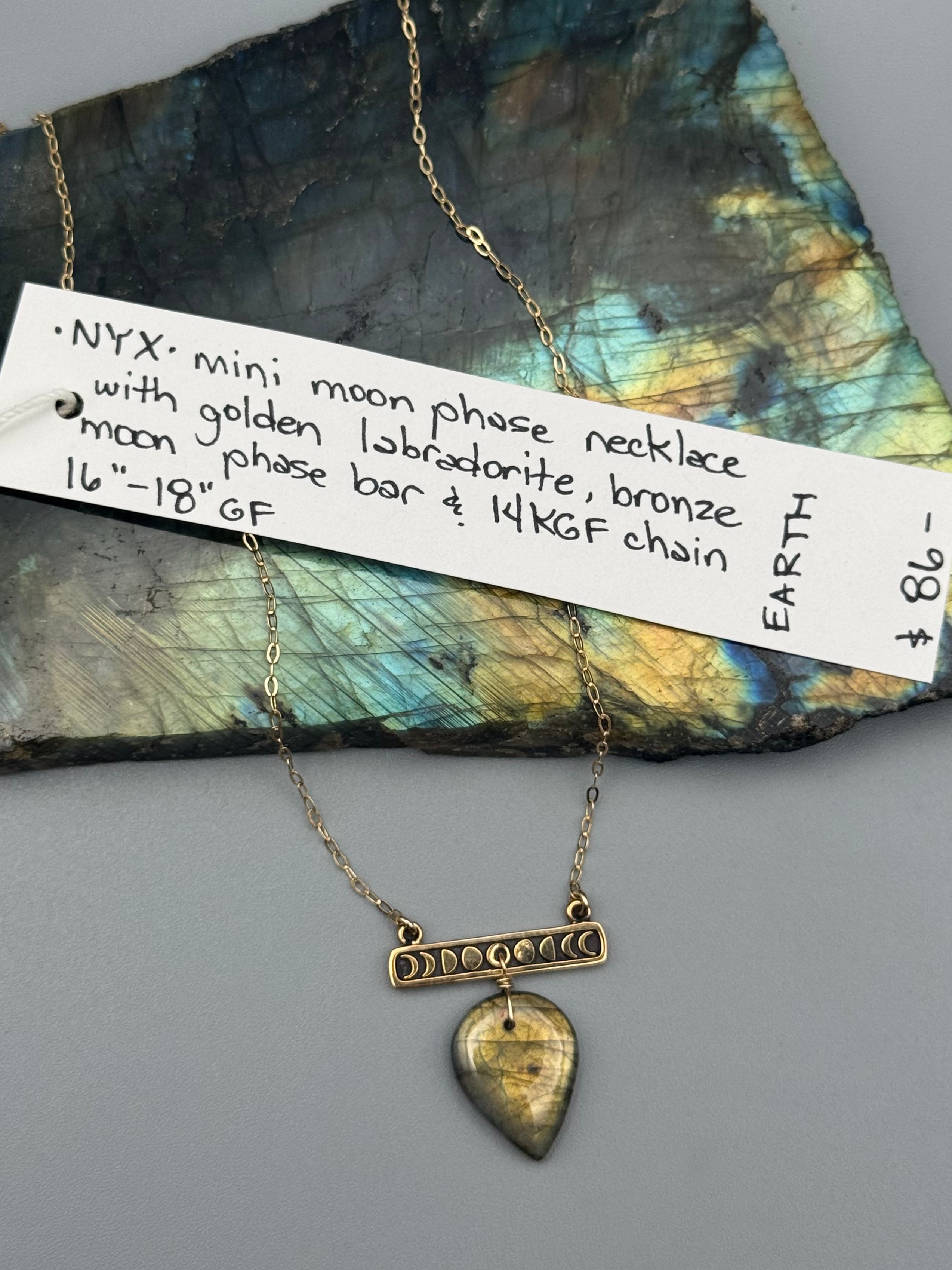 •NYX• golden labradorite + gold necklace (16"-18" long)