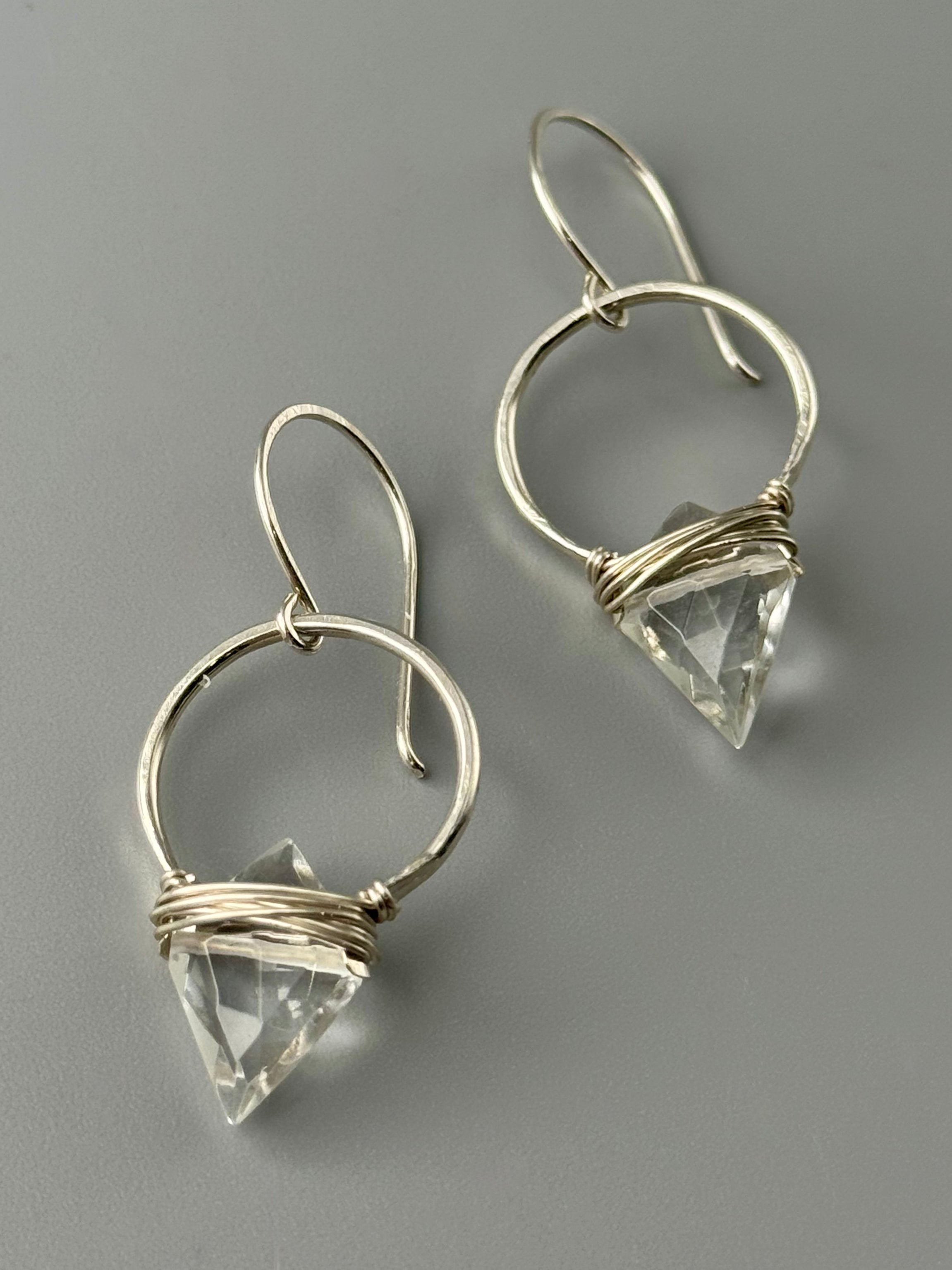 •ALBATROSS• clear quartz + silver earrings