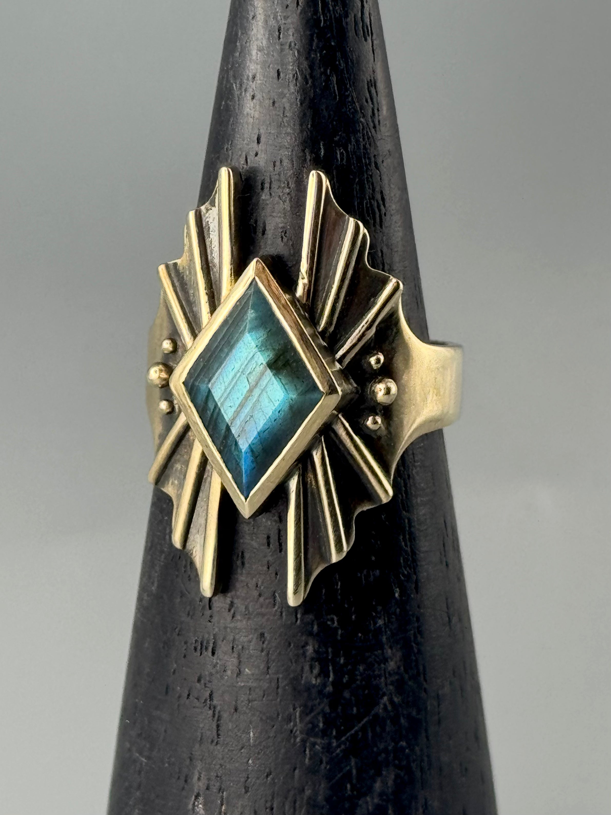•STARSEED• labradorite + brass ring (various sizes)