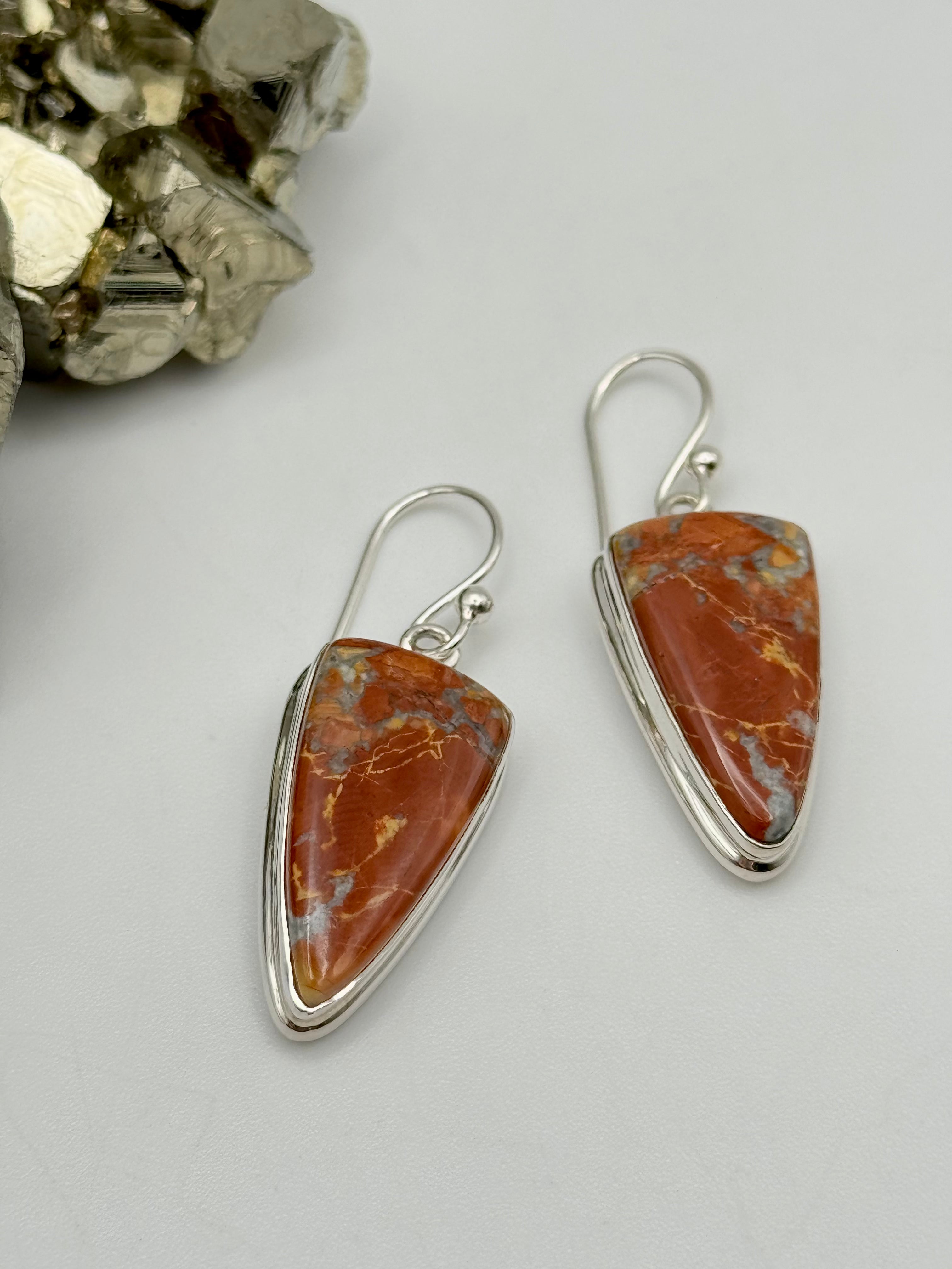 •MALIGANO JASPER FANG• silver dangle earrings