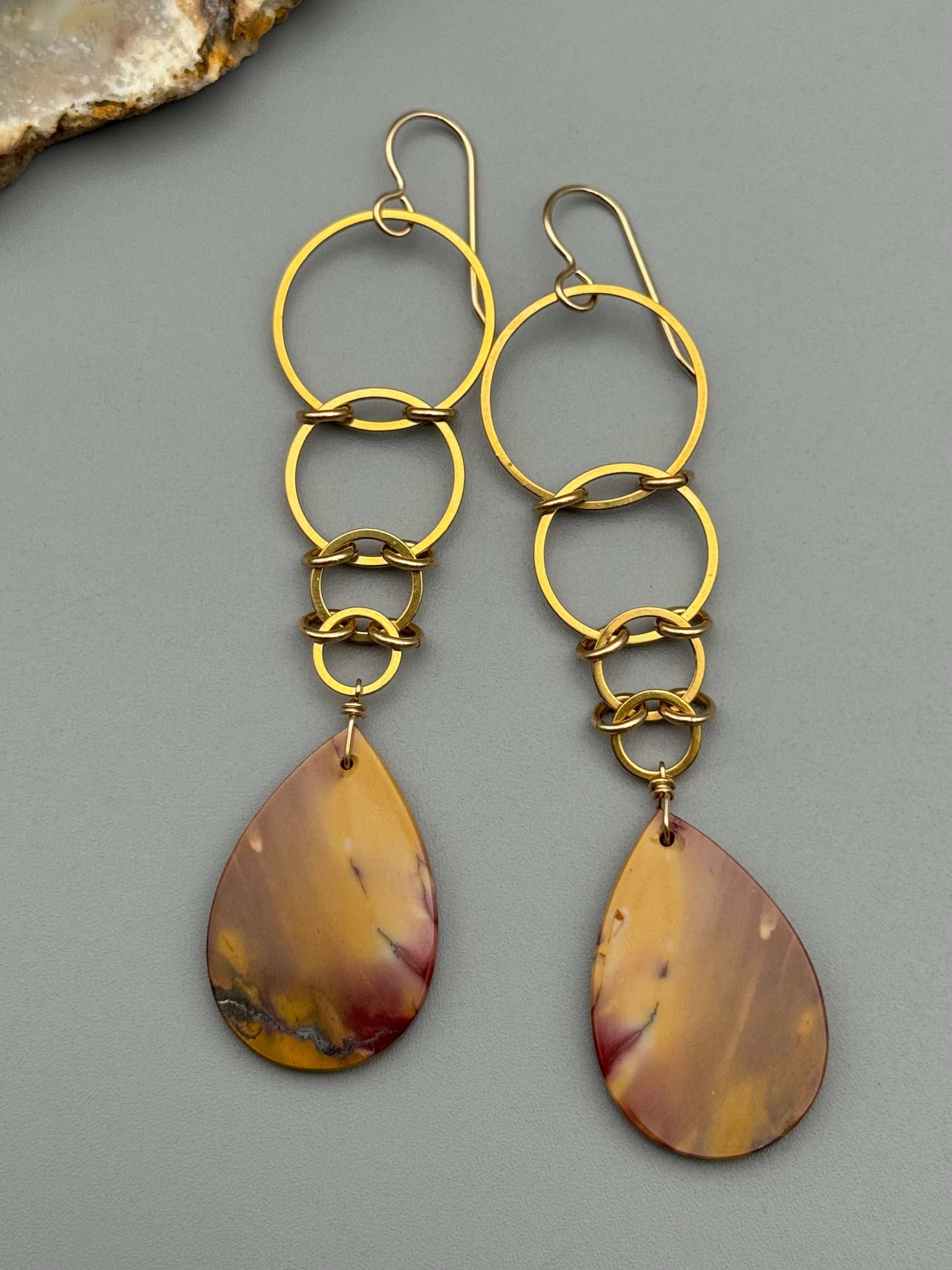 •EOWYN• mookaite jasper tear + gold earrings