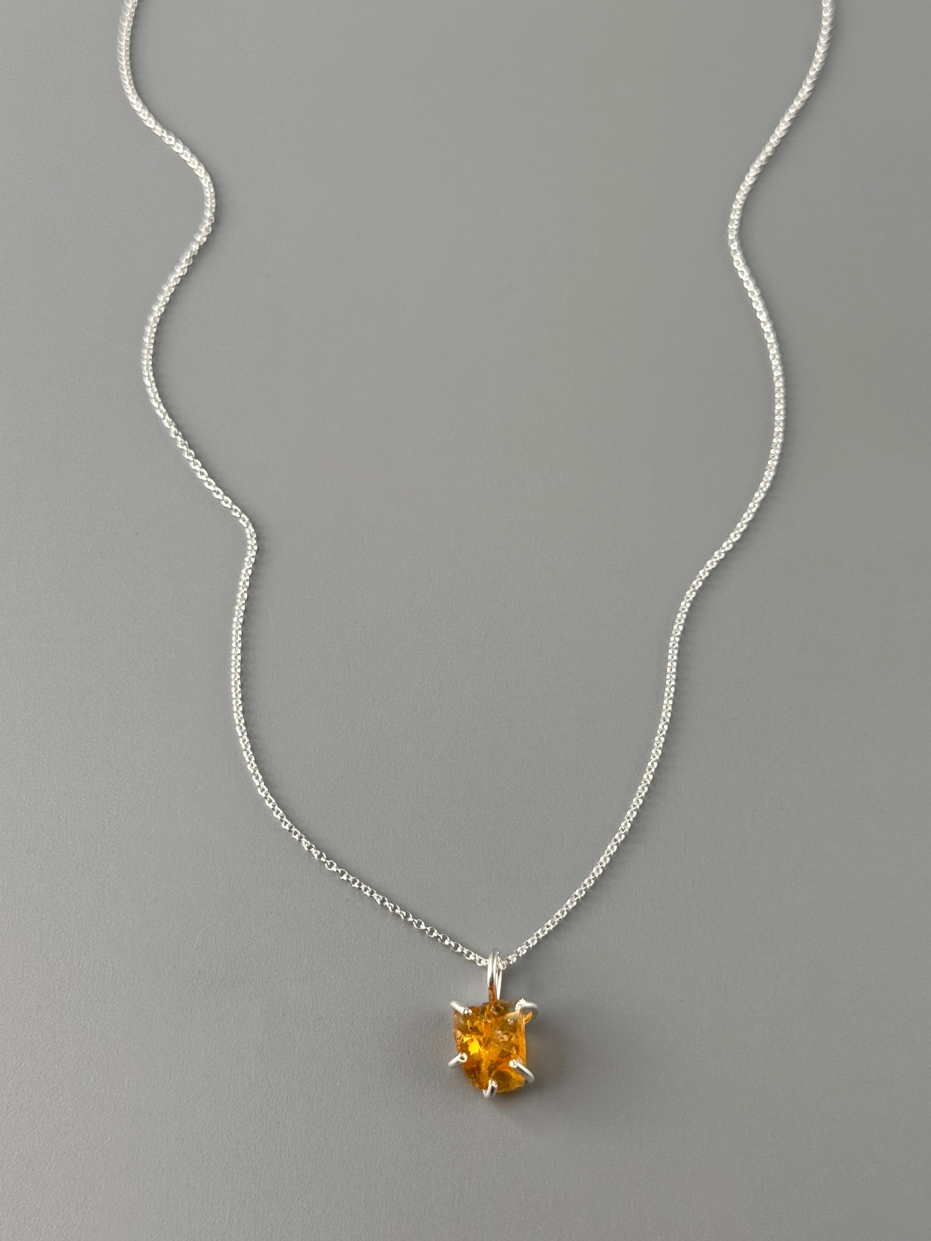 •CRADLE• citrine + silver necklace (18" long)