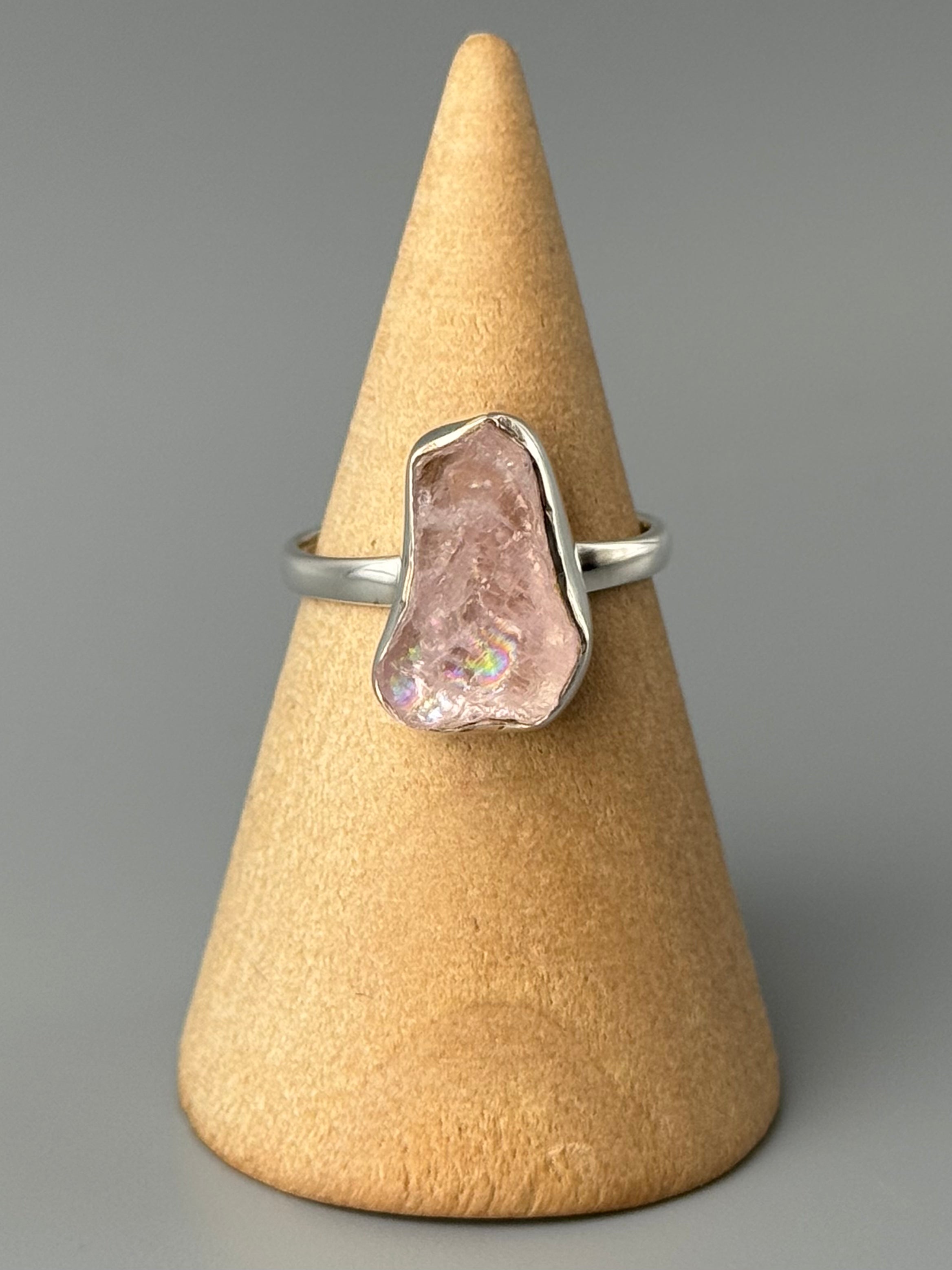 •MORGANITE - NUGGET• silver ring (various sizes)