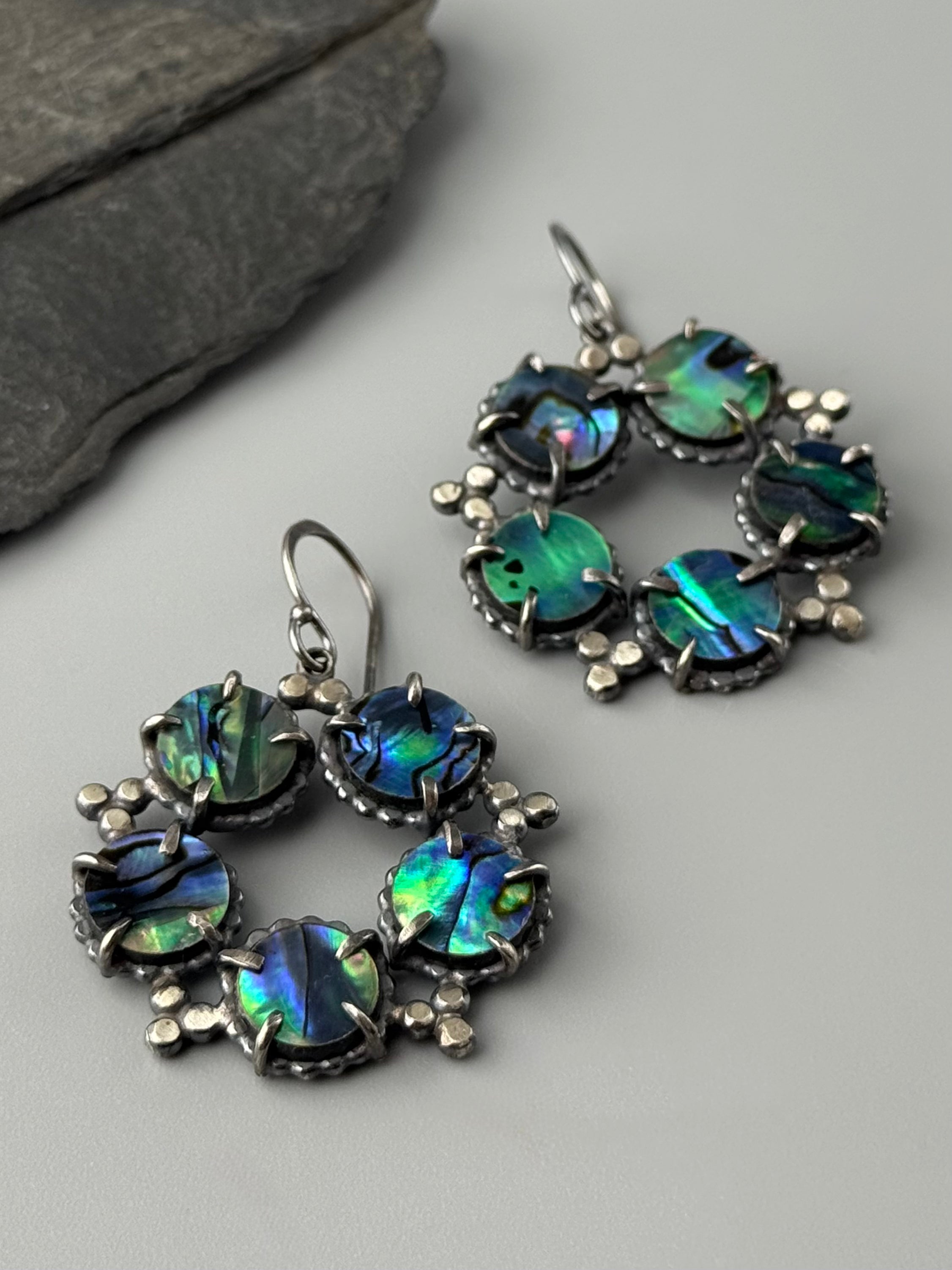 •CONSTELLATION• abalone + silver dangle earrings