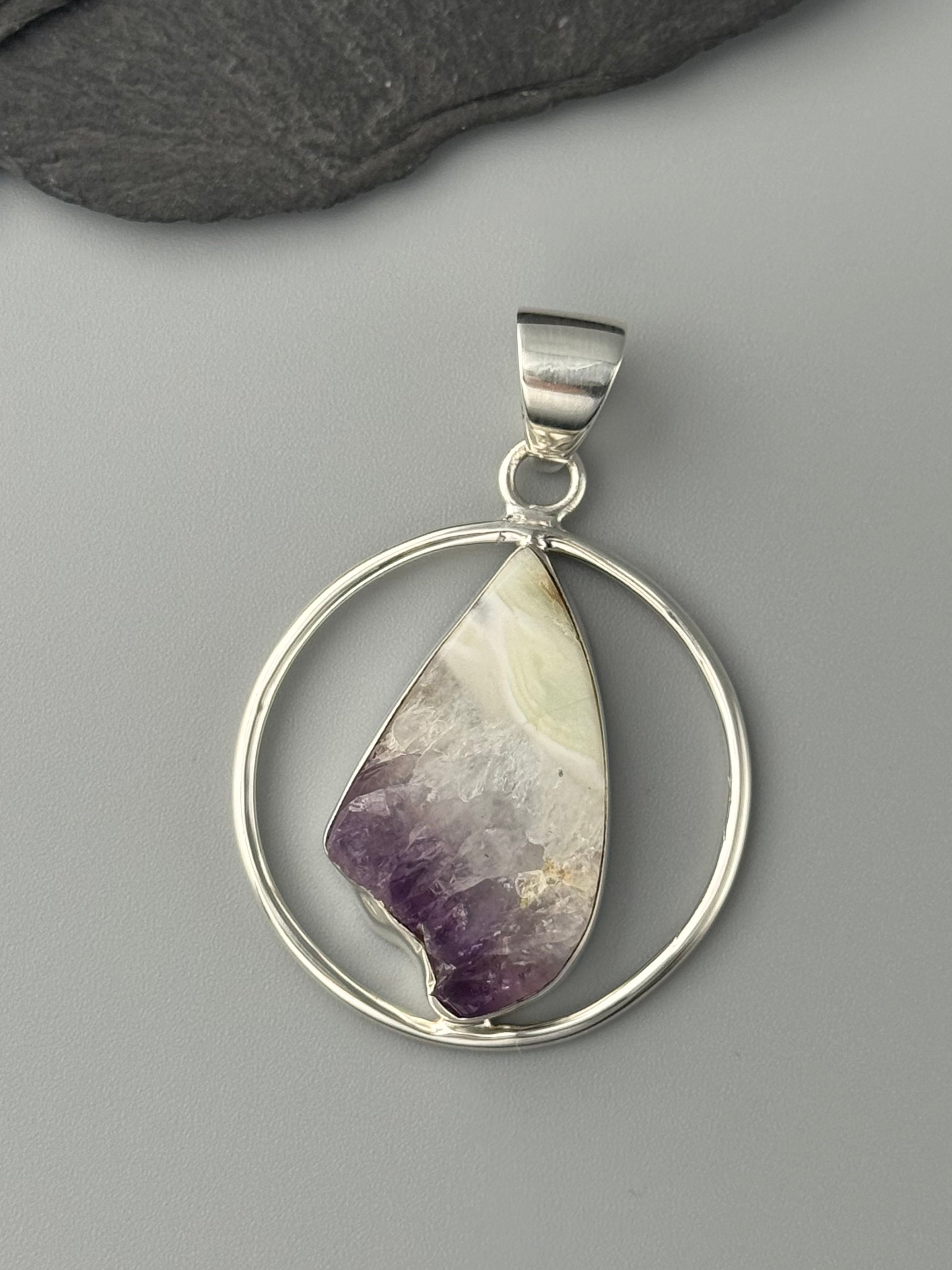 •AMETHYST STALACTITE - ORBIT• sterling silver pendant