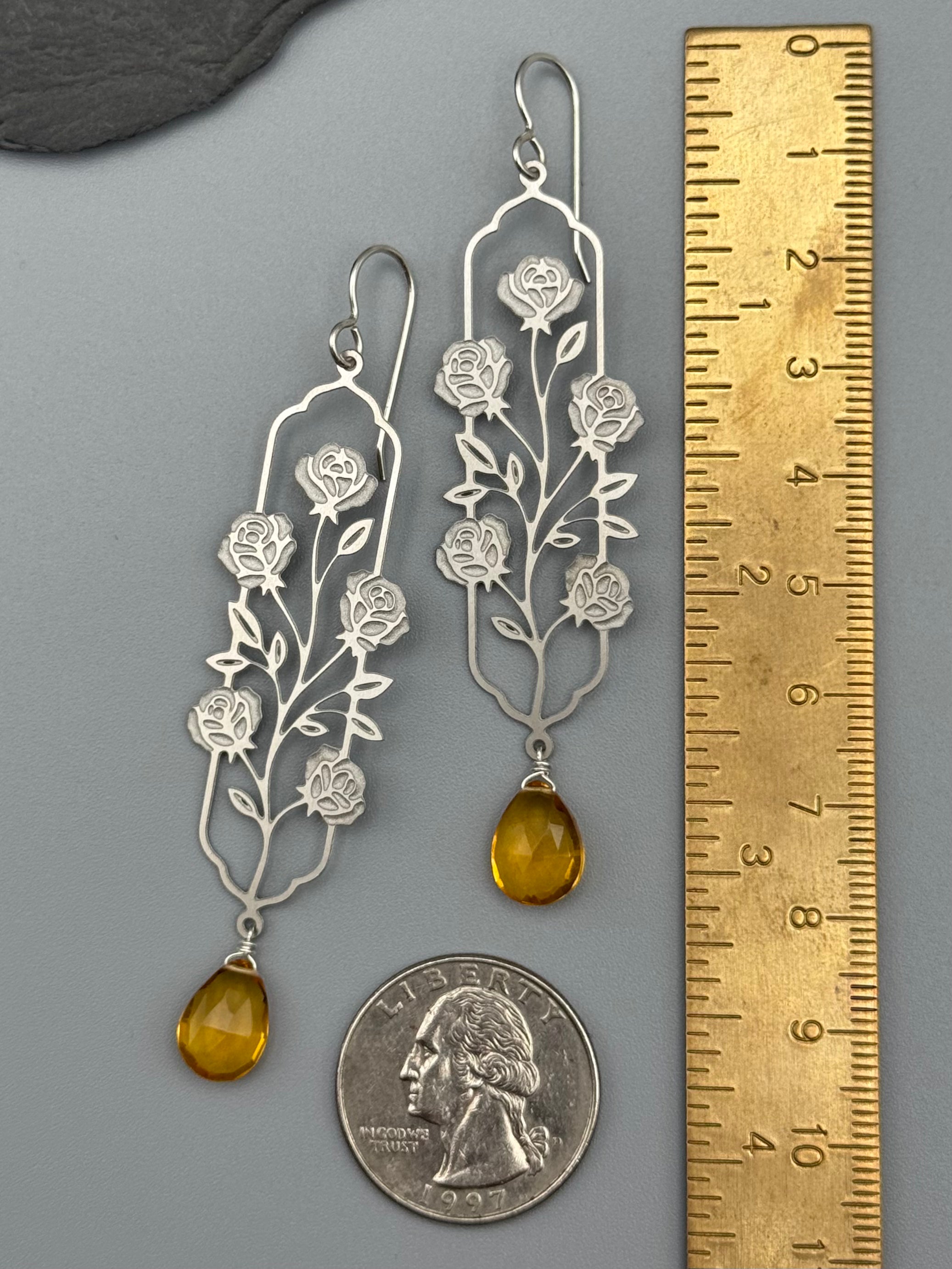 •DON JUAN• citrine + silver earrings