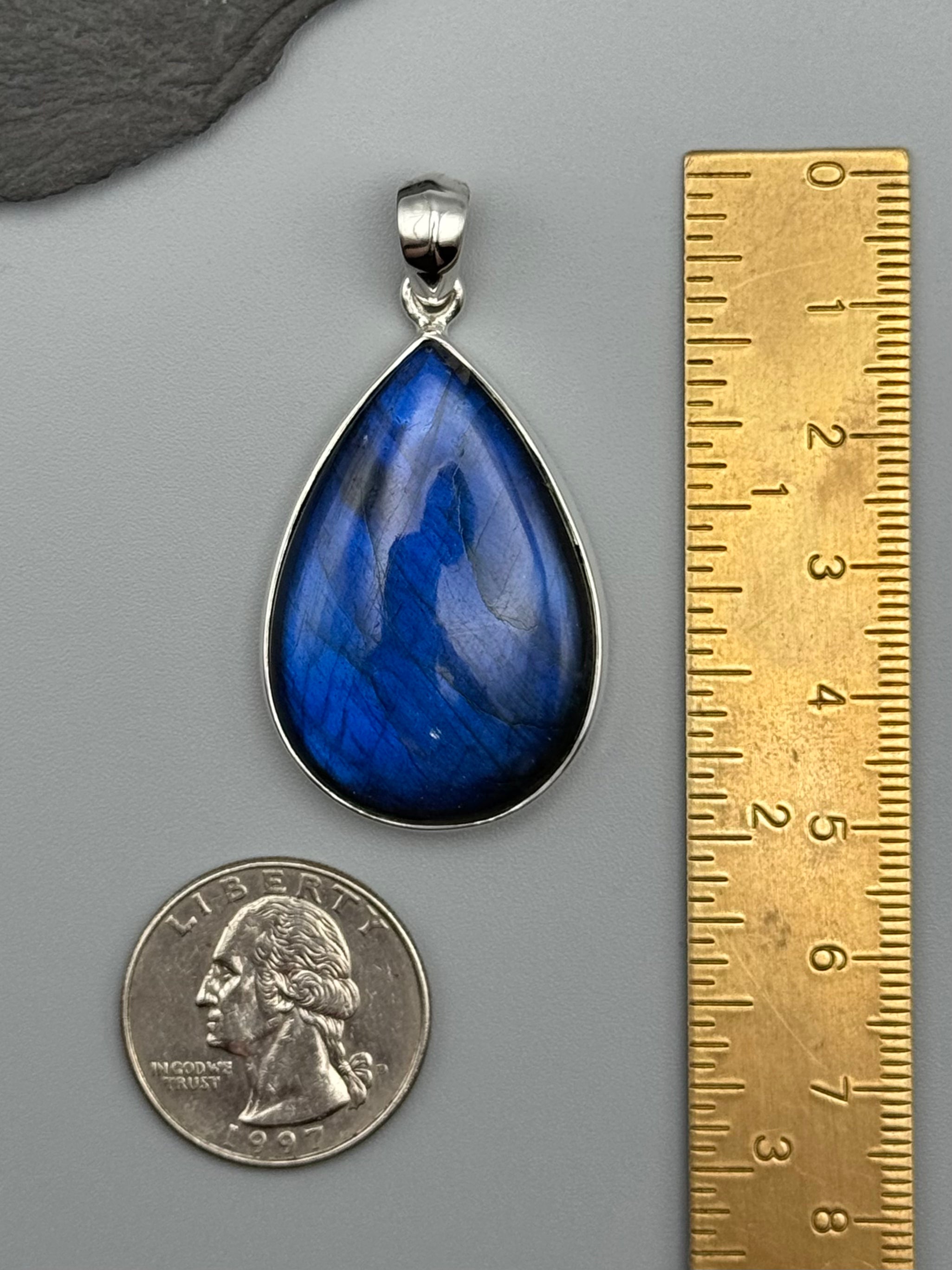 •LABRADORITE - TEARDROP• sterling silver pendant