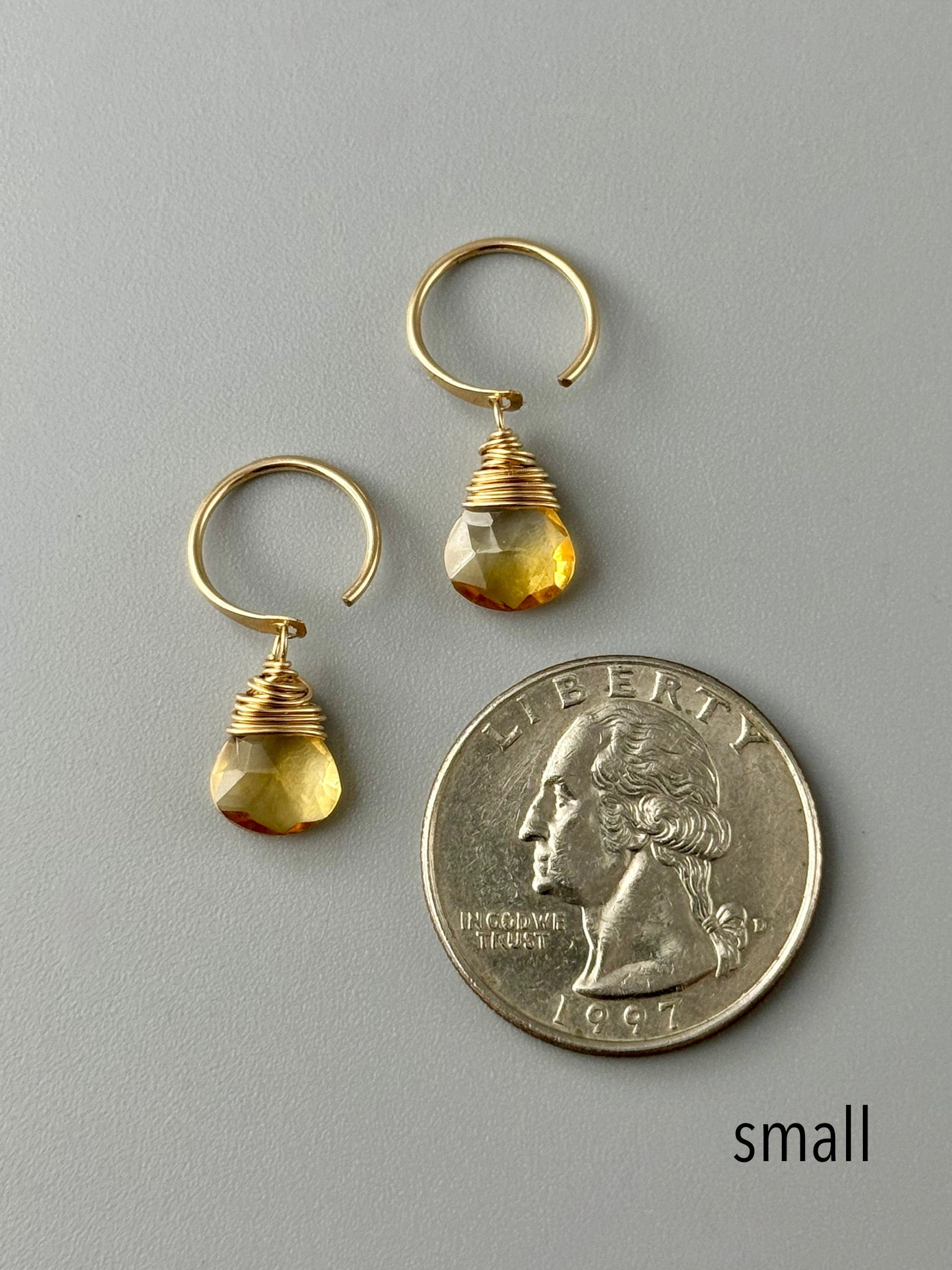 •DANGLE HUG• citrine + gold earrings