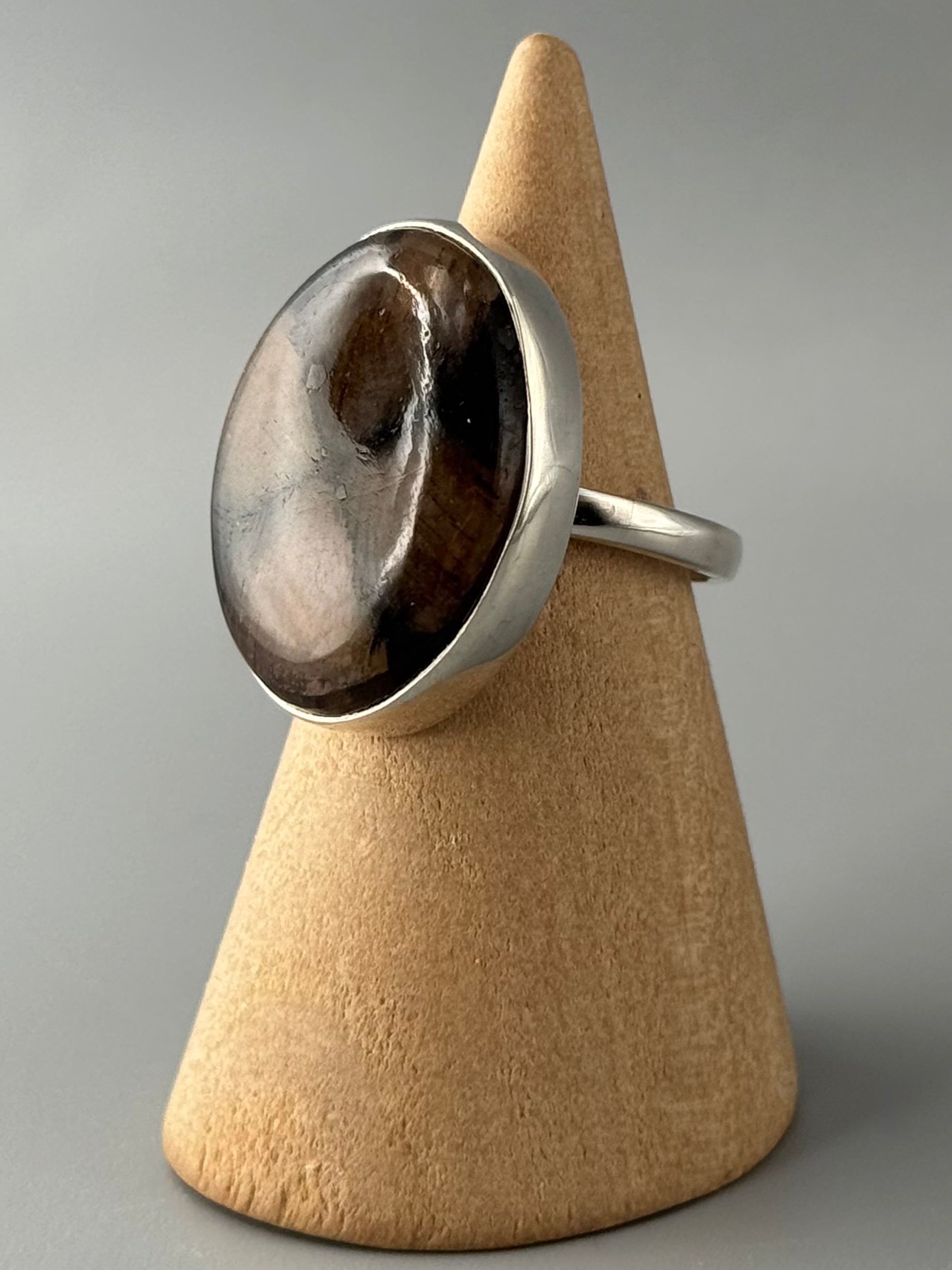 •CHIASTOLITE - OVAL• sterling silver ring (various sizes)