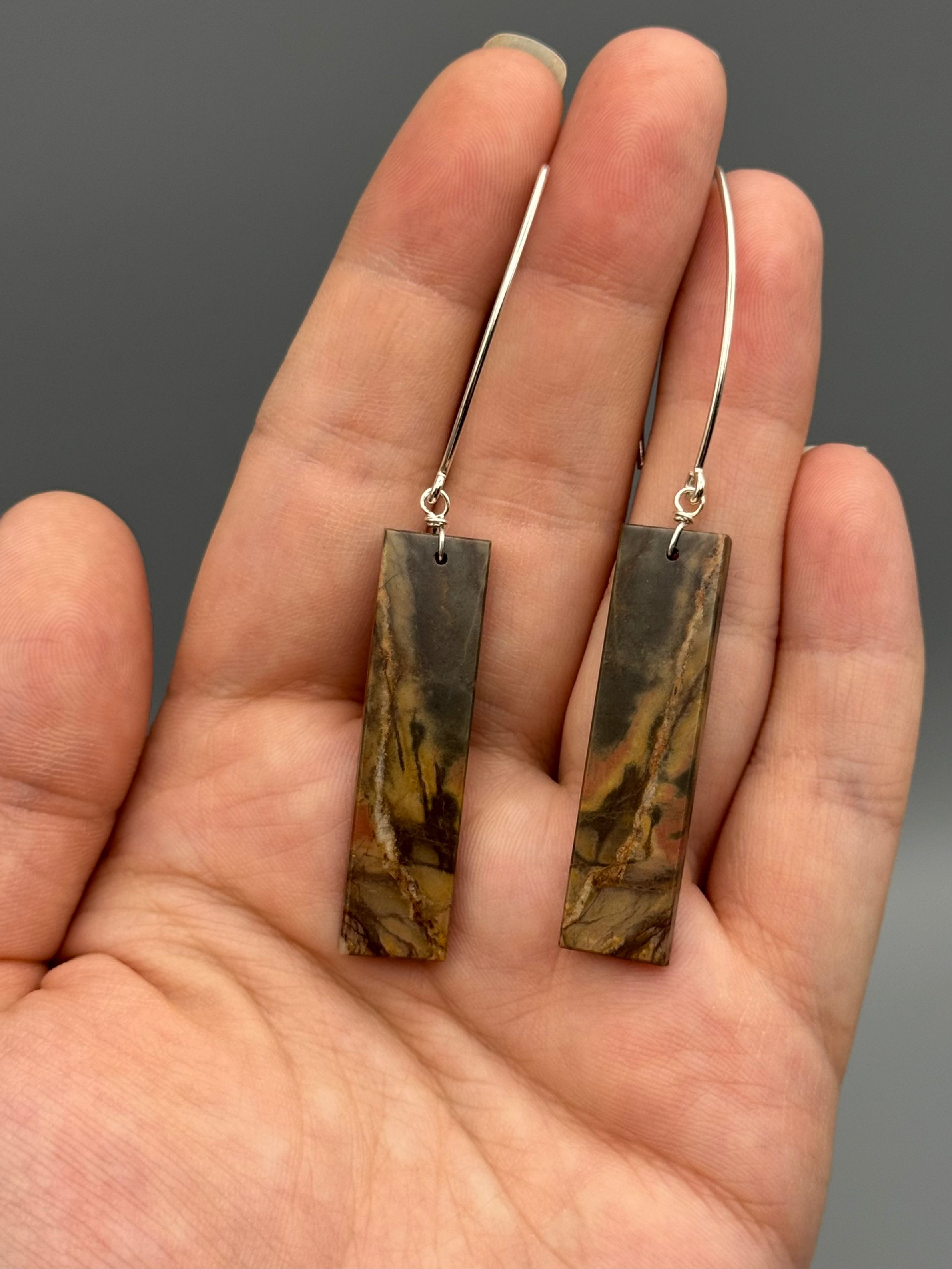 •STRAY• red creek jasper + silver earrings